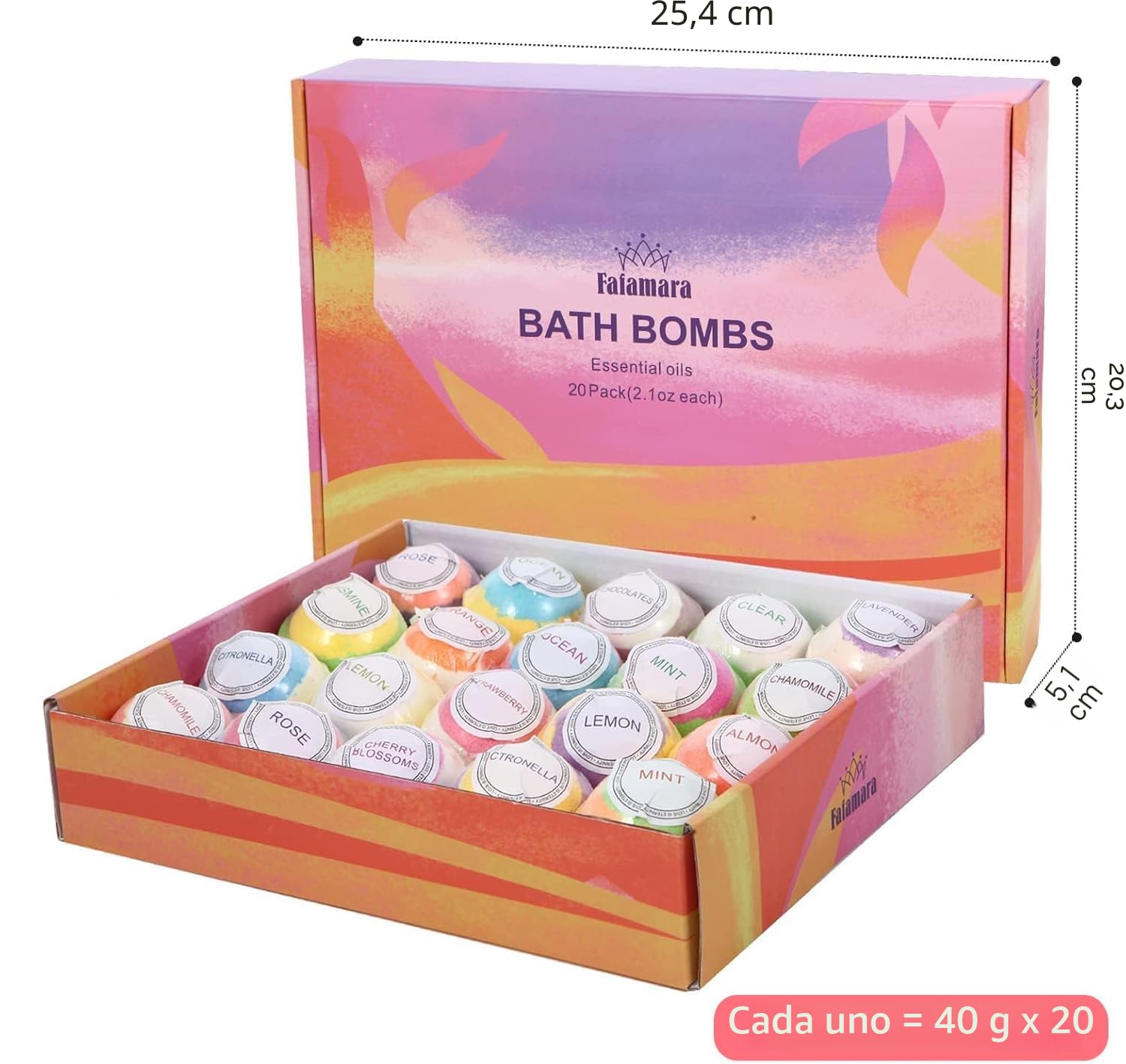 Bombas de baño de burbujas orgánicas y naturales, juego de regalo artesanal