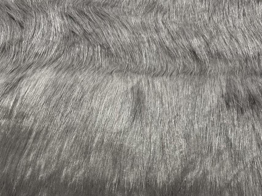 Tissu imitation fourrure au mètre gris ardoise 150cm polyester - 3