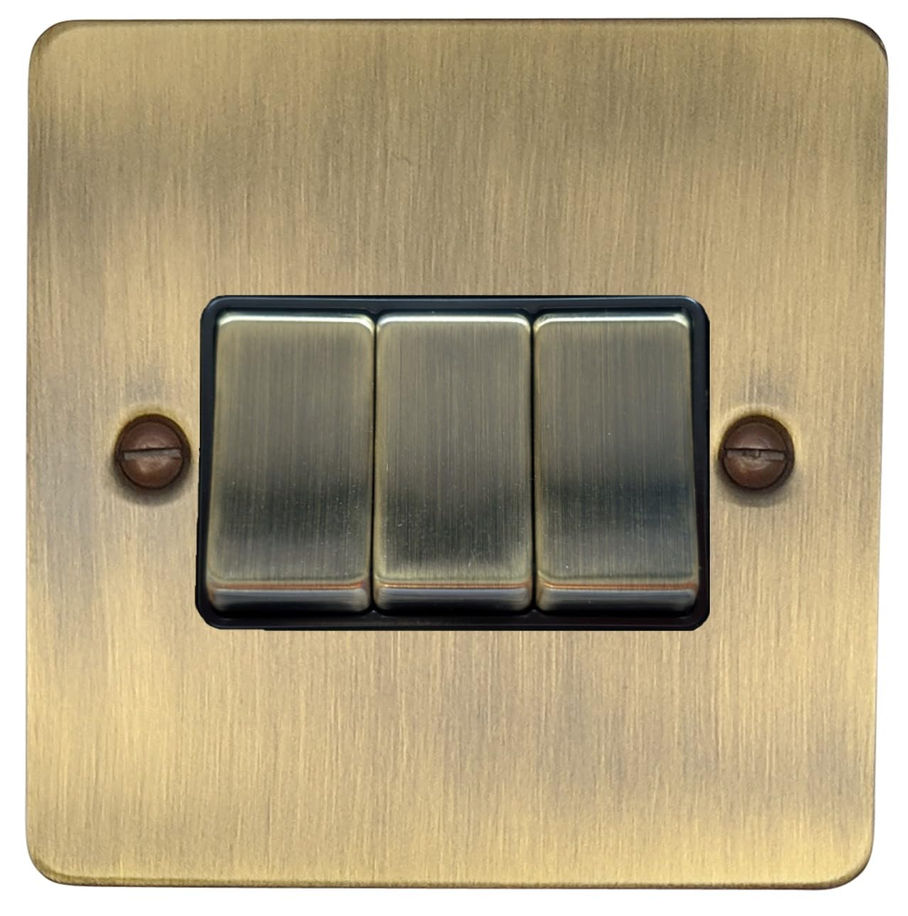 G&H Brassware Flat Antique Bronze 3 Gang 2 Way Light Switch FAB303
