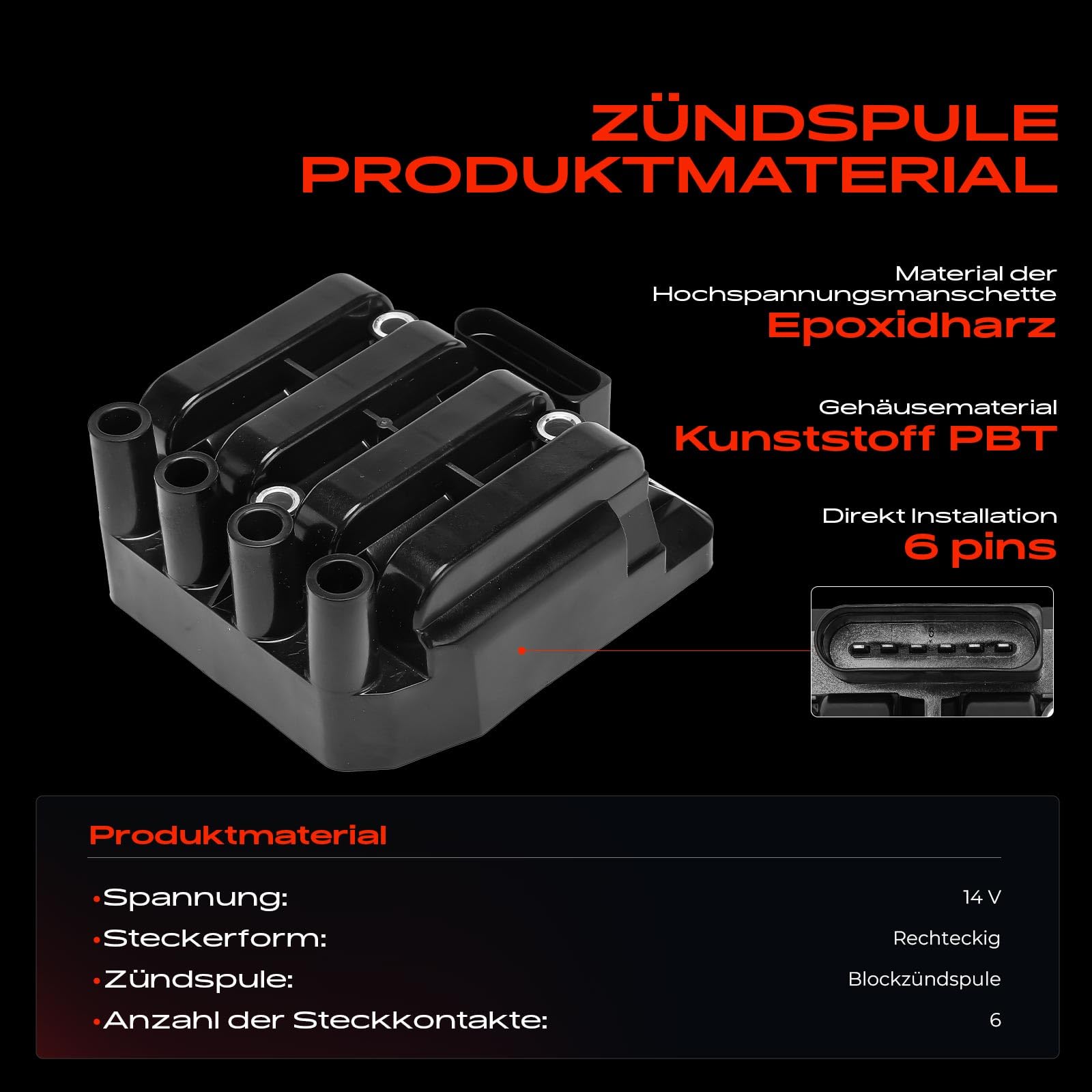 Frankberg 1 bobina di accensione + 4 candele benzina 6418 | Compatibile con: Golf IV Variante 1J5, New Beetle 1C1 9C1, B.o.r.a 1J2, T.o.u.r.a.n 1T1 1T2