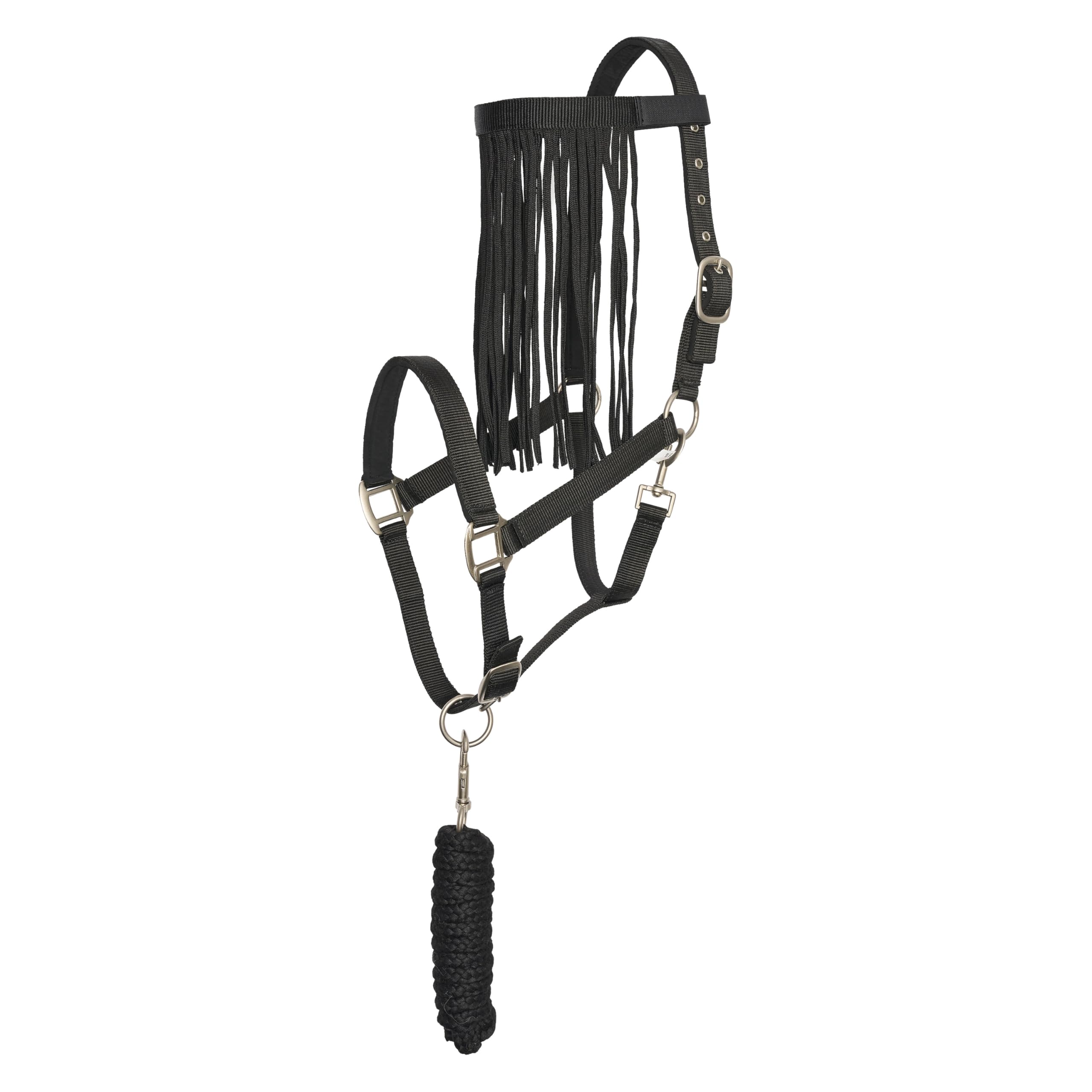 Imperial Riding Noir Nylon Halter And Lead Rope Set For Horse With Fly Browband
