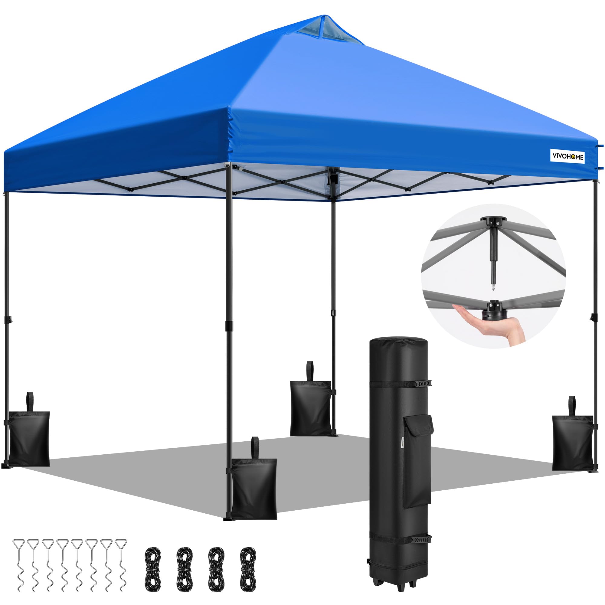 VIVOHOME 10x10ft Pop Up Canopy Tent One Push Setup
