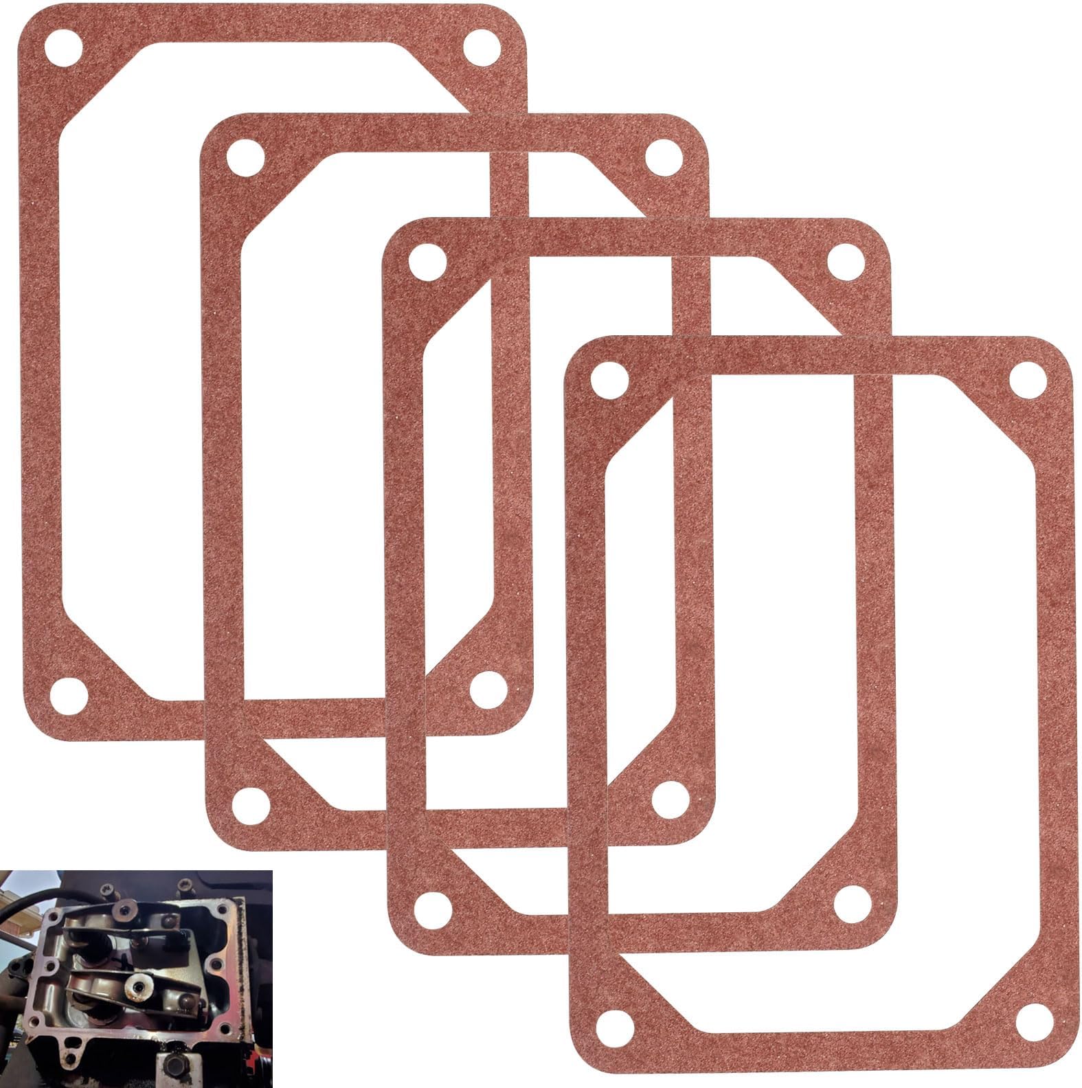 4-pcs 272475S Rocker Cover Gasket for Briggs & Stratton Replaces 692285 272475, Fits Model 21B706, 21B707, 21B972, 28N707, 28N700, & 280700,Etc. Also for John Deere LA115 LA105 LA125 LA Series.