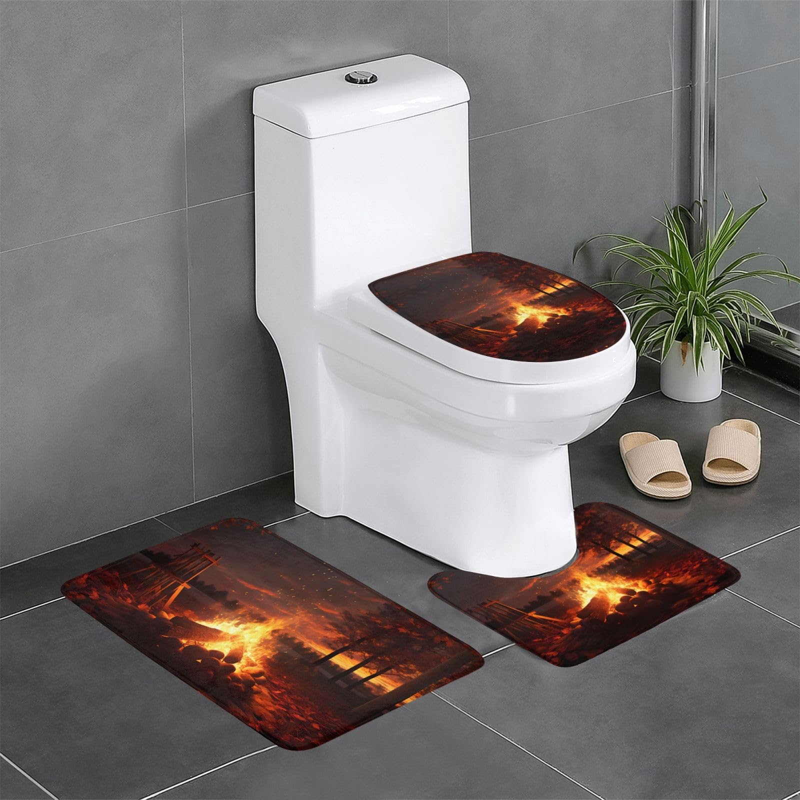 Évitez les glissades avec ce tapis de salle de bain antidérapant lot de 3 pour toilettes