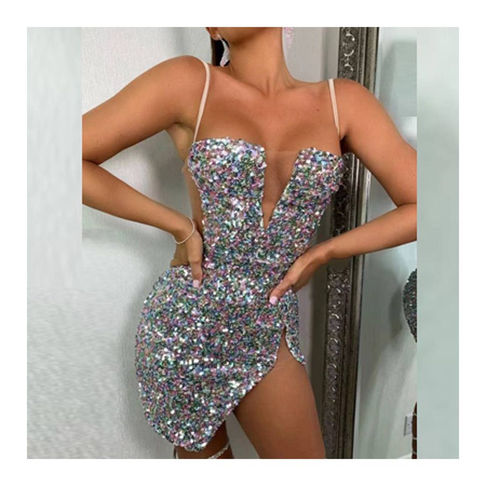 vrouwen Sparkly Champagne pailletten omzoomd jaren 1920 Gatsby