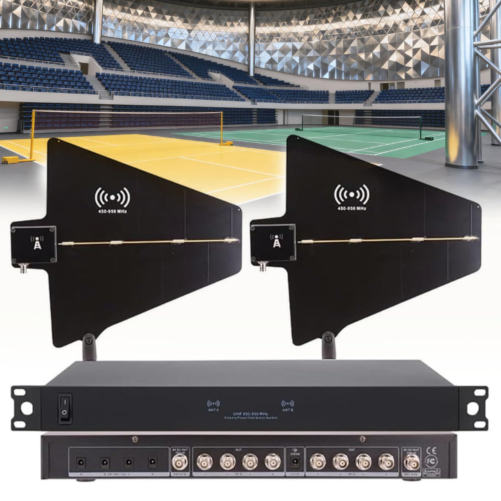 Système de distribution d'antenne sans fil UHF anti-interférences avec 8 sorties BNC
