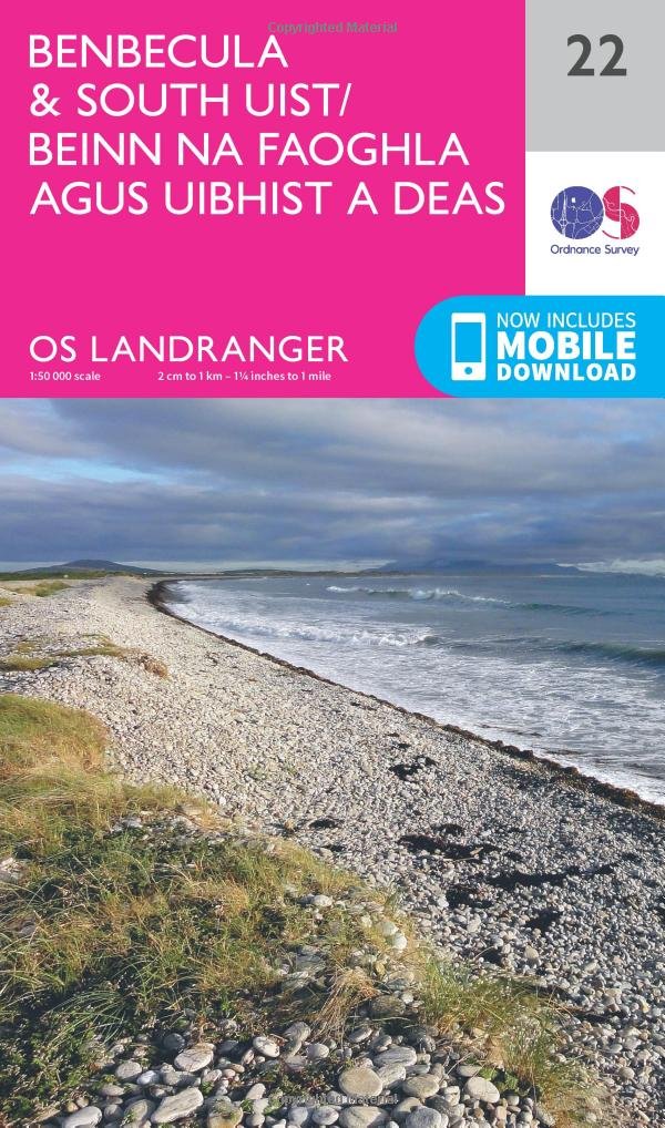 Benbecula & South Uist/Beinn Na Faoghla Agus Uibhist A Deas Map | Ronay/Ronaigh | Ordnance Survey | OS Landranger Map 22 | Scotland | Walks | Cycling | Days Out | Maps | Adventure