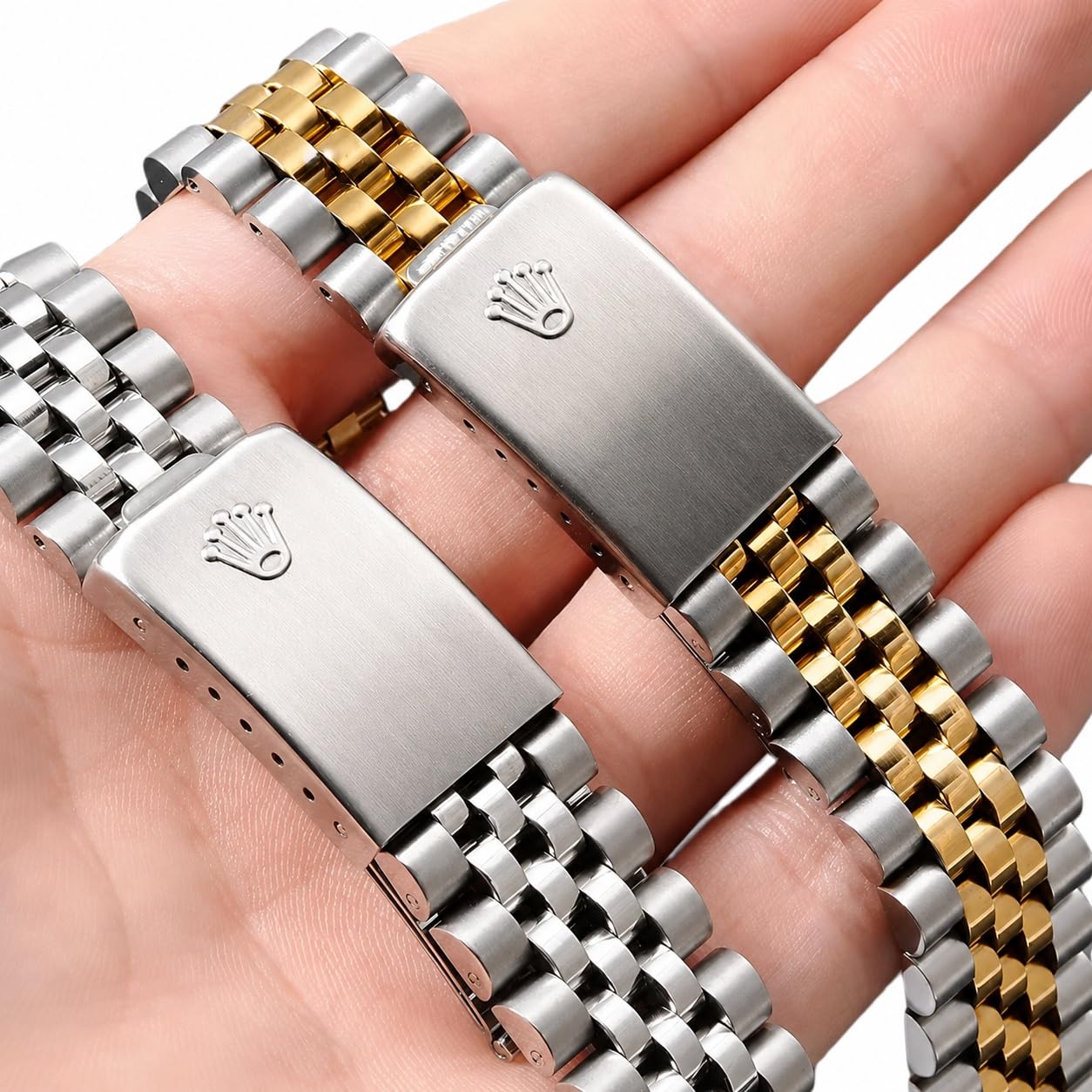 Edelstahl Uhrenarmband Metallarmband 13mm 17mm 20mm Ersatzband Rundanstoß Jubilee-Stil Massive Glieder for Rolex Datejust 16233