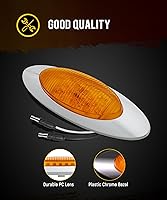 Vista 7 de Partsam Peterbilt Kenworth Freightliner - 10 luces LED de 6.5 pulgadas, color ámbar ovalado, 16 luces laterales con bisel cromado de repuesto