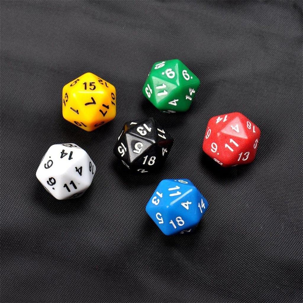 MYADDICTION 6 Pcs D20 Gaming Dice Twenty Sided Die RPG D&D Six Opaque Colors-image-46
