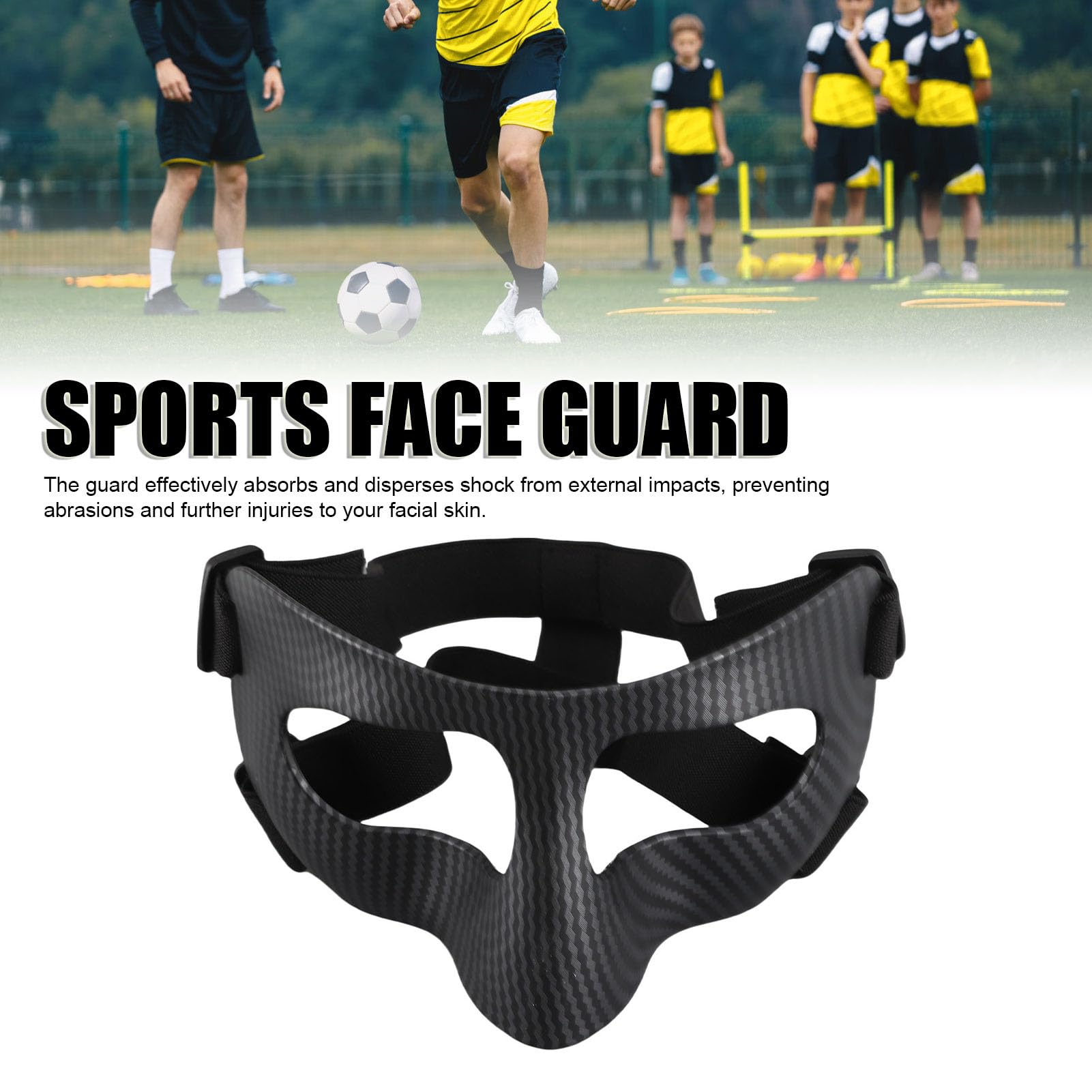 Pongnas Nasenschutz, Stoßdämpfender Sport-Gesichtsschutz für Fußball, Basketball, Kampfsport, mit Strapazierfähigem, Hochfestem Material und Konturiertem Design für Komfort