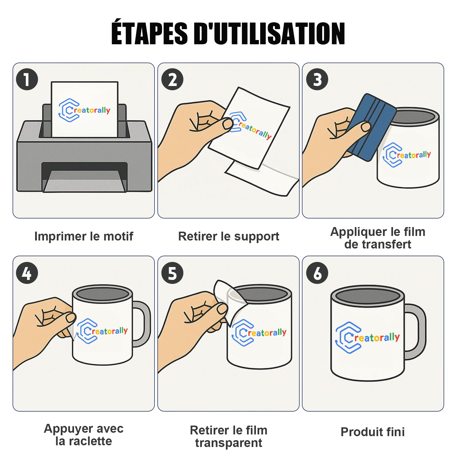 Film de Transfert UV DTF, 2 Rouleau D'Autocollants Transfert pour Tasses Verre 30 cm x 100 m pour Imprimante Jet d'Encre UV, Impression Directe sur Métal Crémeux (Base Transparente)