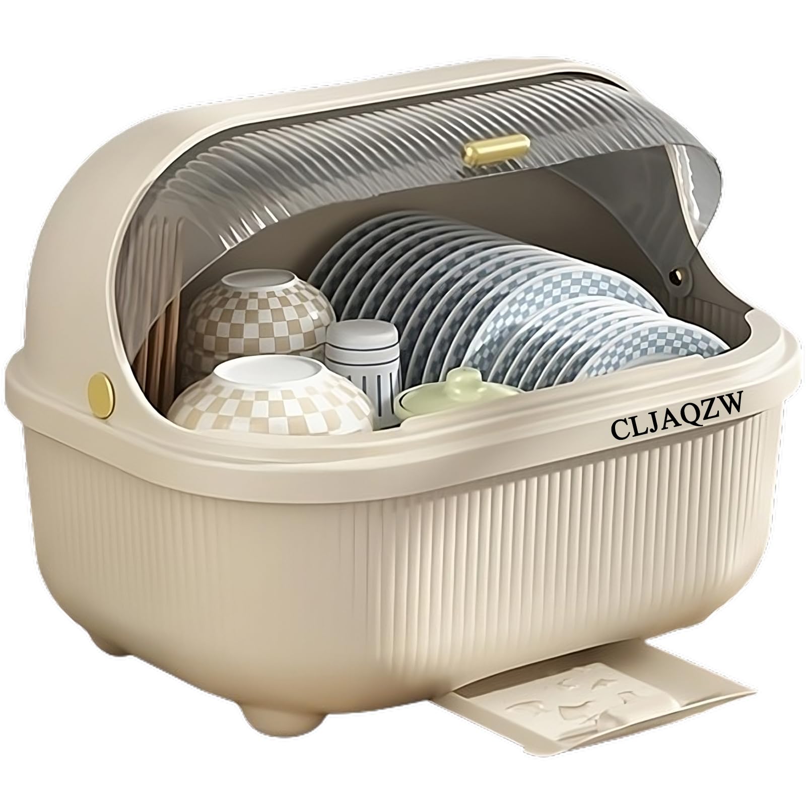 Large Dish Drying Rack (17.3" x 13.4" x 13.4") and Drain Board with Lid Cover, Kitchen Plate Cup Tray Cutlery Drainer, Baby Bottle Rack Dryer, Escurridor con tapa