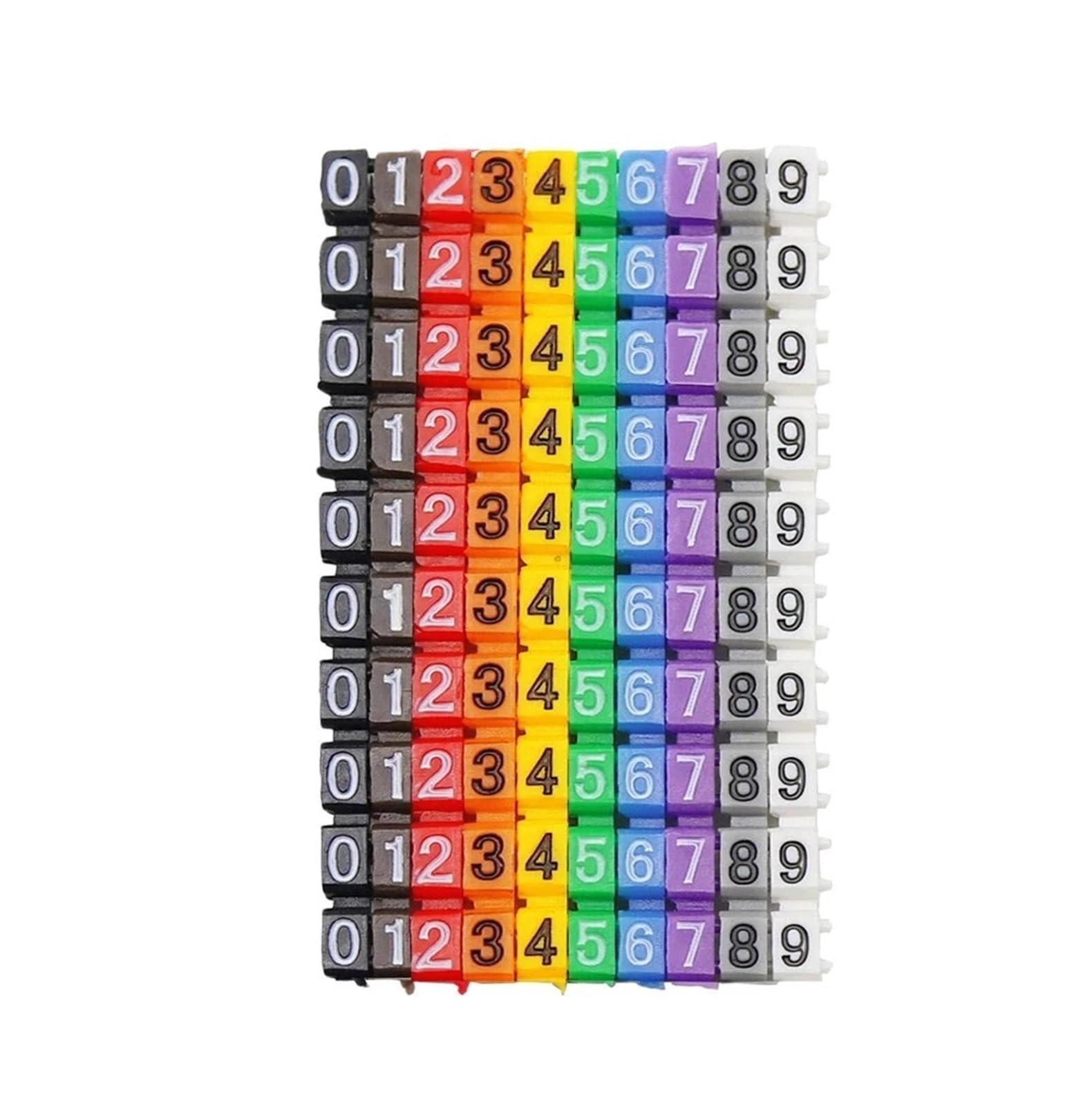 Wdsbznb Colour Cable Tags 100/150Pcs/ 0.75 To 6.0Mm Snap On Yellow Numerals M Type Category 5 Clip On Cable Marker To 9 Label Tube Cable Marker(,150Pcs M-0 1.5Mm)