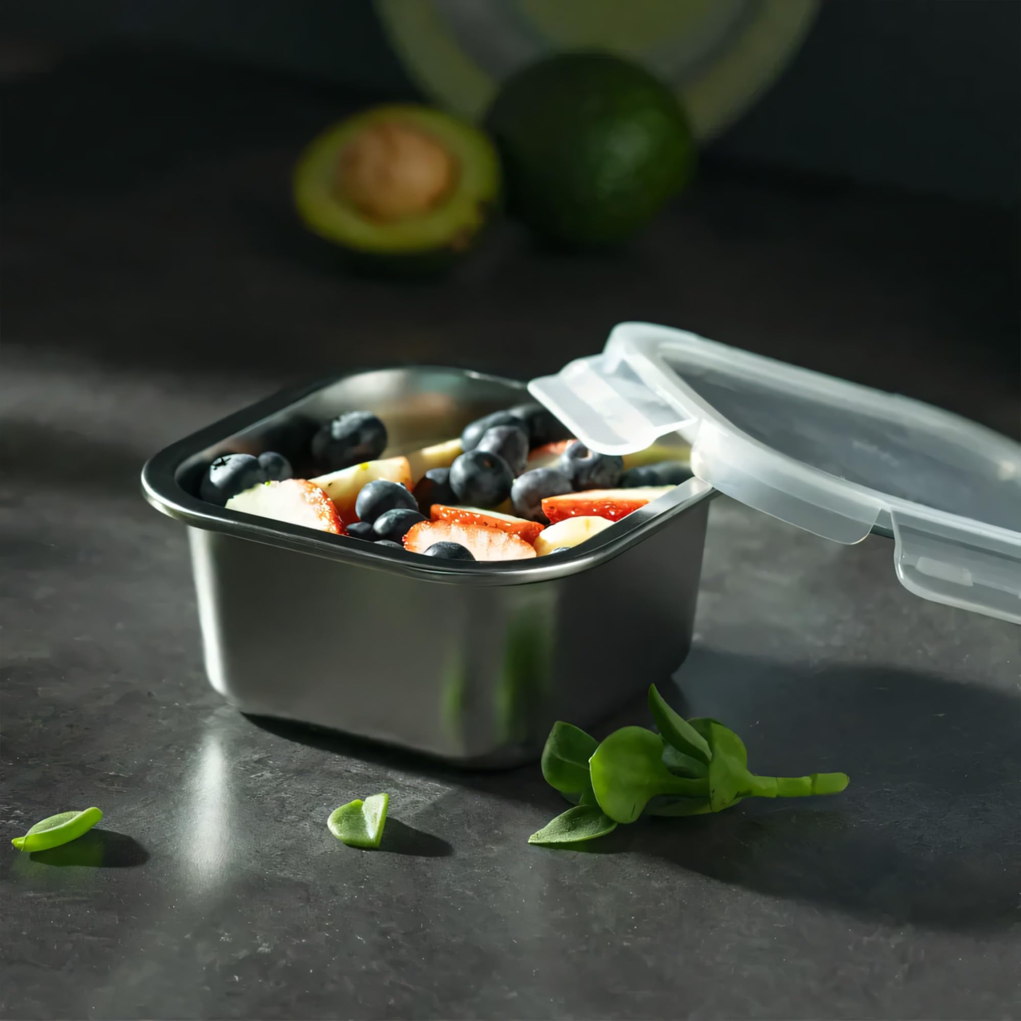 Sicignano | Set 2 Contenitori Alimenti Acciaio Inox Rettangolari ml.1780, Lunch Box Ermetici con Coperchio, Porta Pranzo per Ufficio e Scuola, Adatti a Microonde, Forno, Frigo e Freezer