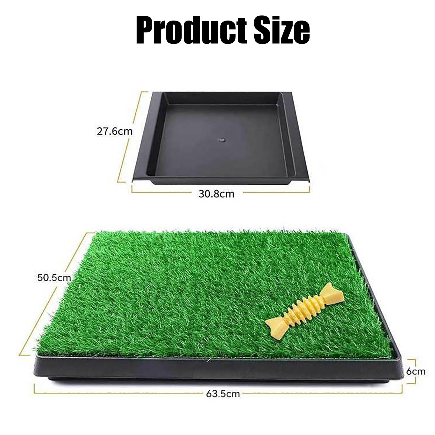 Inodoro para Perros,63 X 51CM Hierba Artificial Inodoro para Perros,con Bandeja y 2 Piezas de Césped Artificial,para Perros Pequeños Grandes Mayores