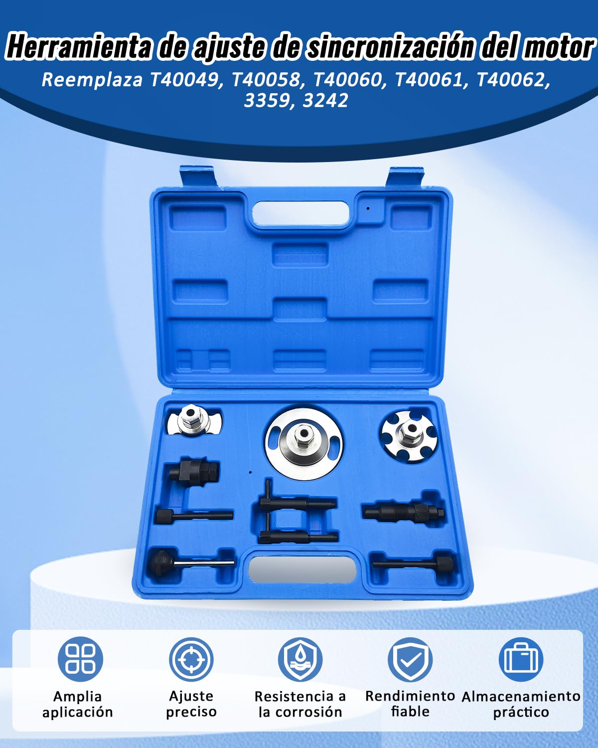 Herramienta de Calado distribucion de Ajuste del Motor Compatible con VW Audi 2.7 3.0 TDI, Bloqueo del cigüeñal y árbol de levas reemplaza T40049, T40058, T40060, T40061, T40062, 3359, 3242