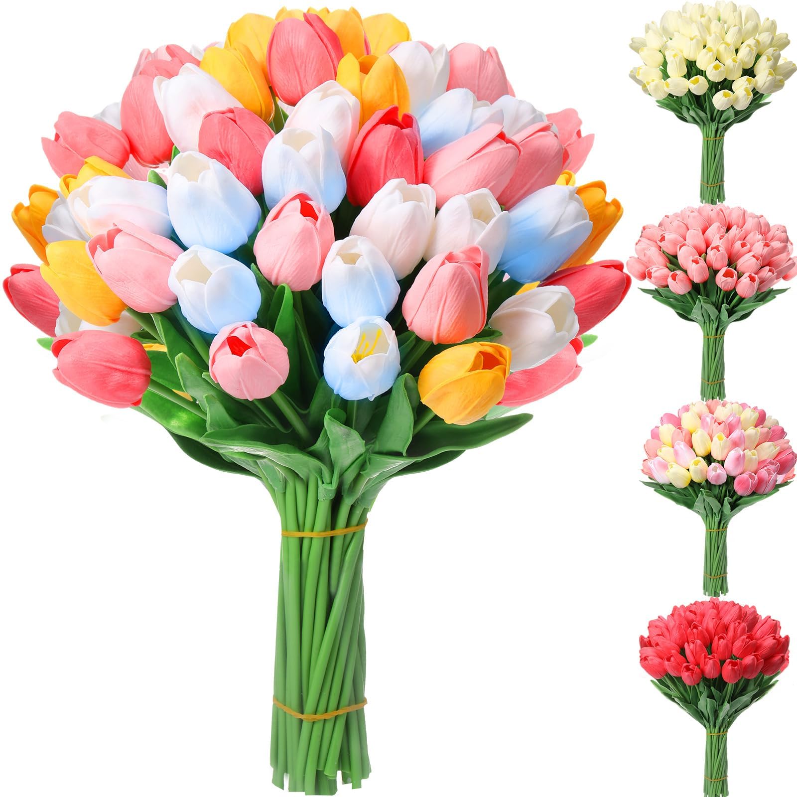 Sponsored Ad – NALACAL 40 Pcs Artificial Flower Tulips Faux Tulips PU Real Look Tulips Latex Tulip Artificial Plastic Flowers Fake Bouquet for Easter Decoration Dining Table Wedding Centerpiece(Classic)