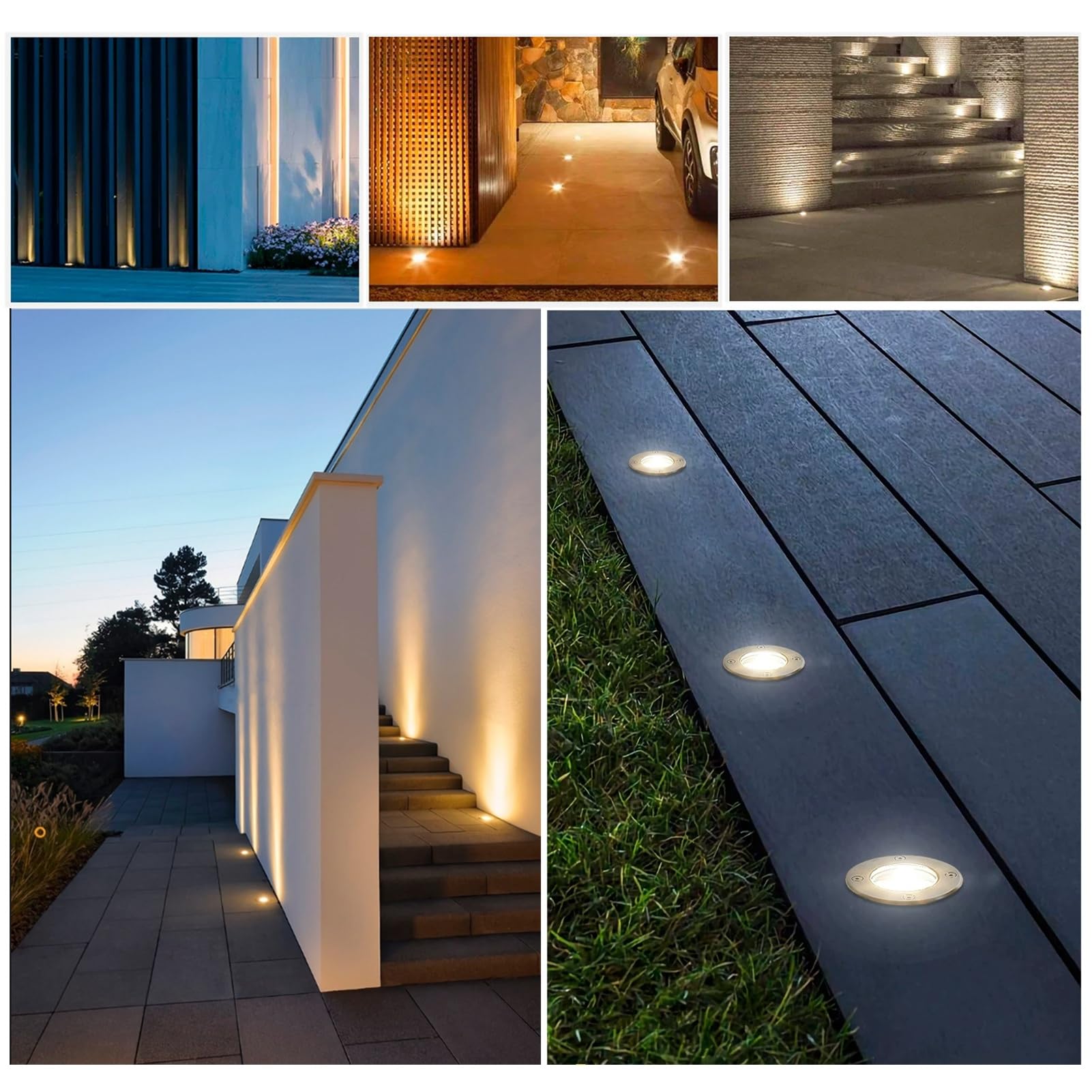 LED Luz De Paisaje Exteriores Luz Subterránea Impermeable IP67 Focos | Bajo Voltaje AC12/24V Lámpara Subterránea Para Patio Jardín Terraza(Warm White,50W-AC24V)