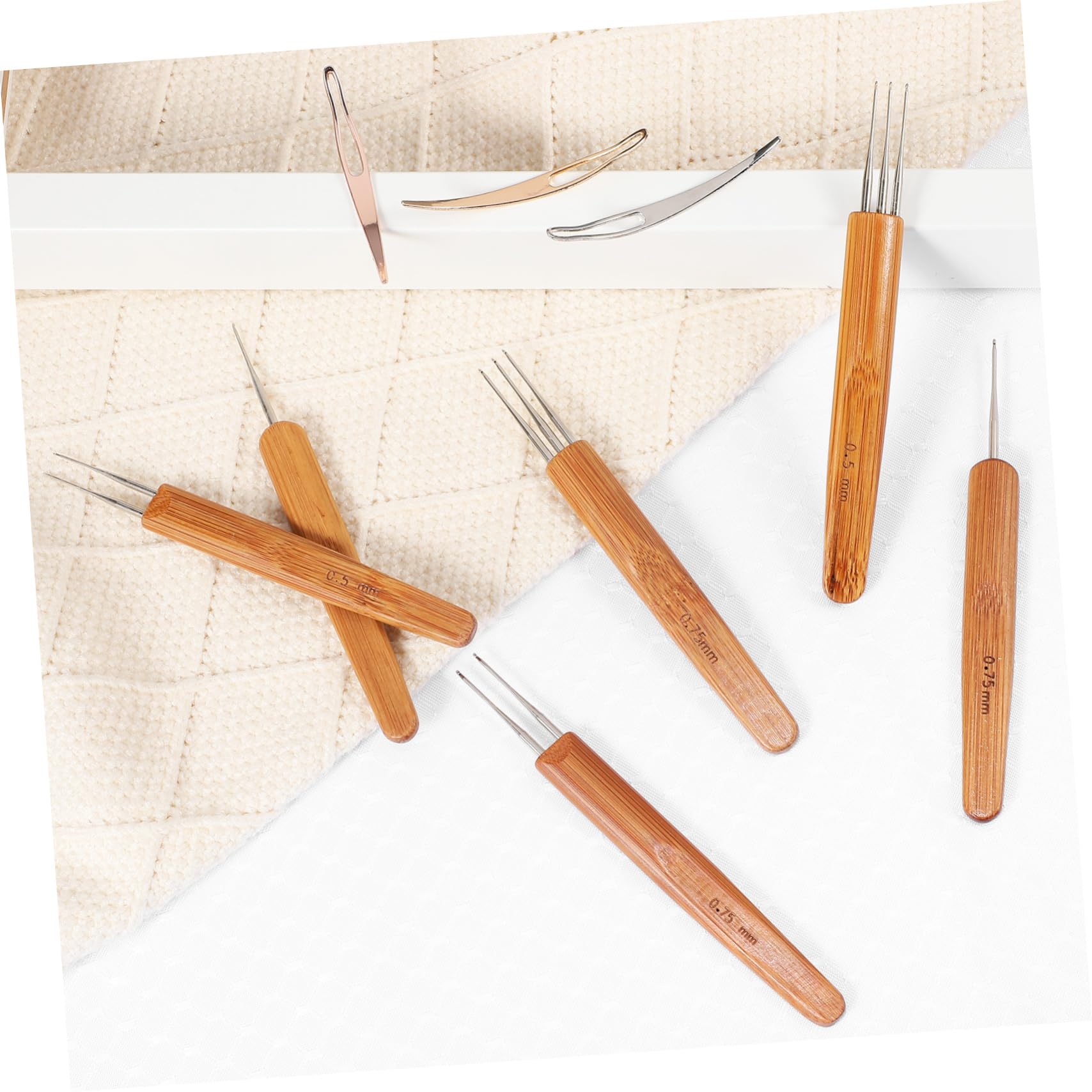 6 Juegos Kit de ganchillo para rastas aguja de ganchillo rastas crochet agujas cabello postizo peluquin kit de agujas de metal para el cabello aguja de metal para el cabello Madera