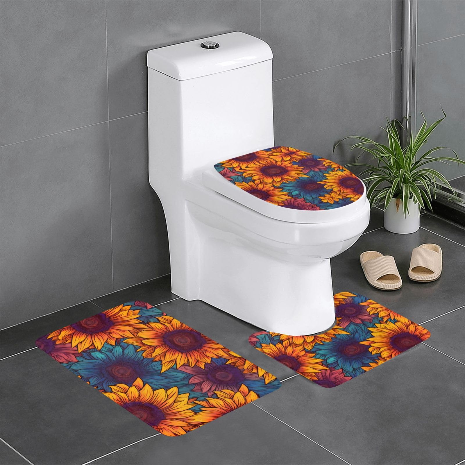 Tapis de salle de bain antidérapant facile à nettoyer contre sol glissant