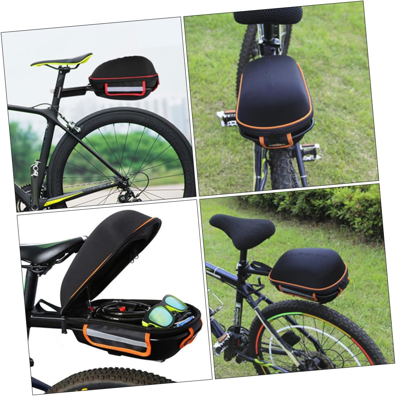 YARNOW 1pc Large Capacity Backseat Shelf Bag Quick Release Tail Bag for Riding Equipment Shell for Outdoor Sports Black-