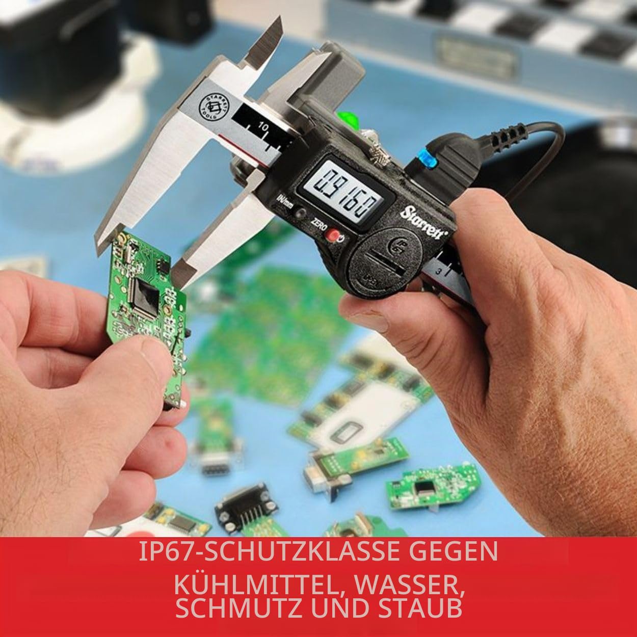 Starrett 798A-6/150 Digitaler Messschieber, Edelstahl, batteriebetrieben, Zoll/metrisch, 0-6" Bereich, +/-0,001" Genauigkeit, 0,0005" Auflösung, erfüllt DIN 862 Spezifikationen