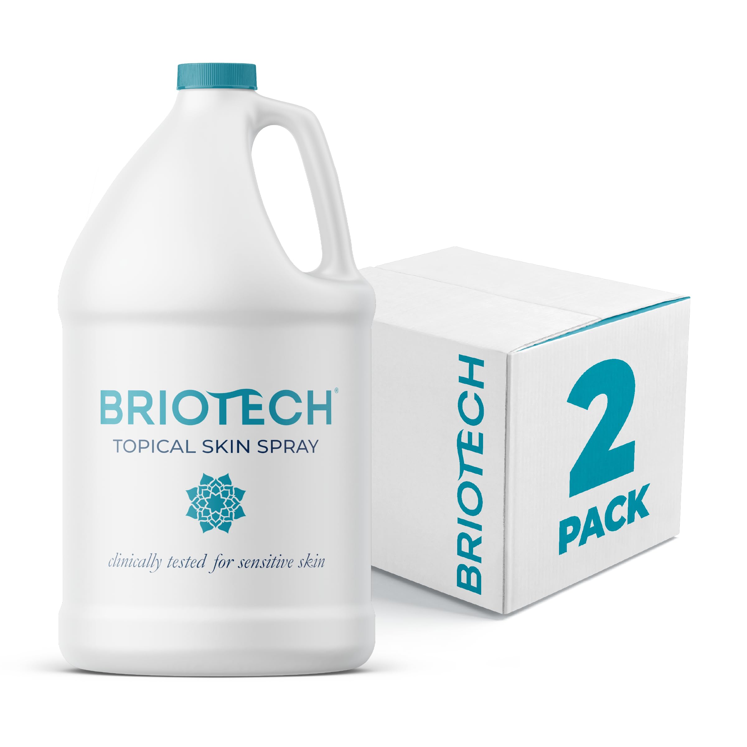 BRIOTECHTopical Skin Spray, Hypochlorous Acid Spray for Body & Face, Eyelid Cleanser, HOCl Facial Mist, Support Against Irritation, Calm Redness, Soothe Foot & Scalp, 128 fl oz (2Pack)
