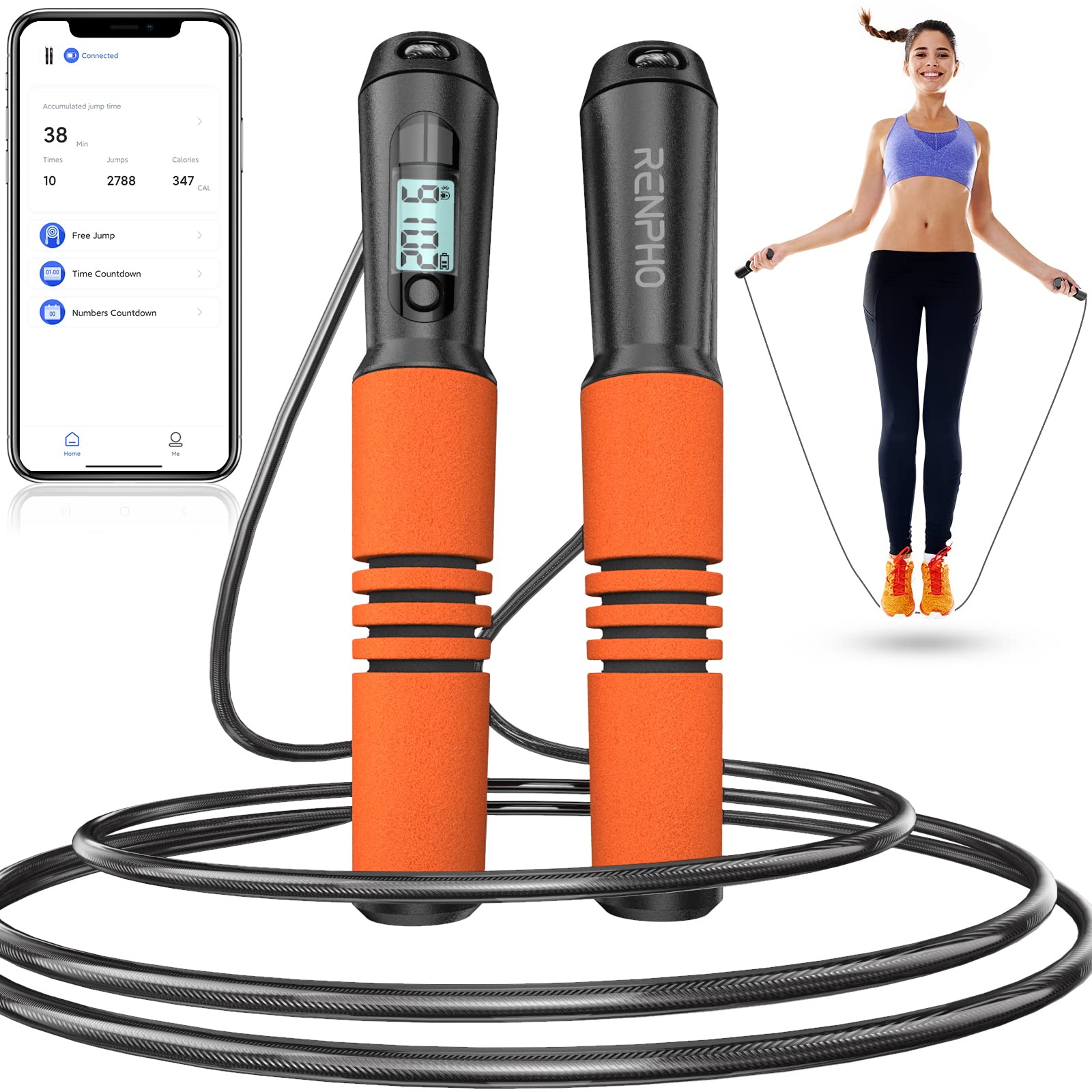 RENPHO Smart Jump Rope, Fitness Skipping Rope with APP...B092LPMW59