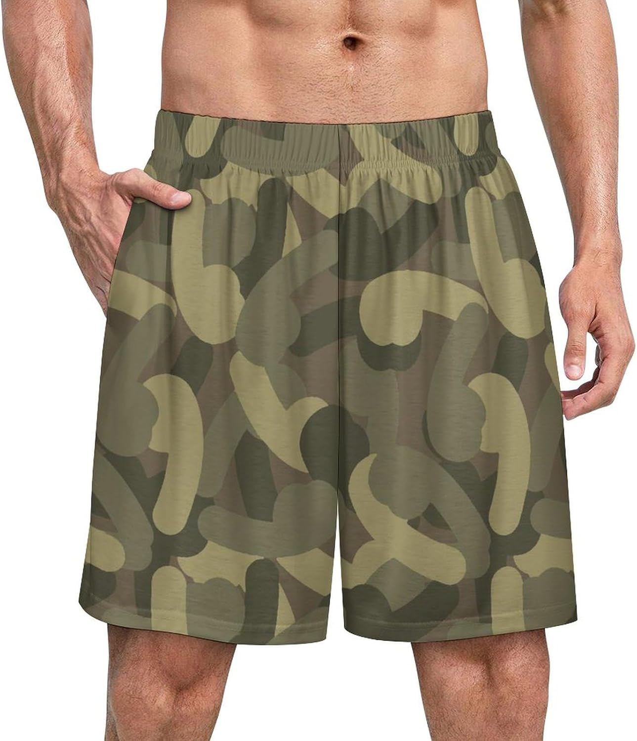 Penis Camouflage Men‘s Pajamas Shorts Casual Pajama Bottom Nightwear Pants Lounge Sleepwear