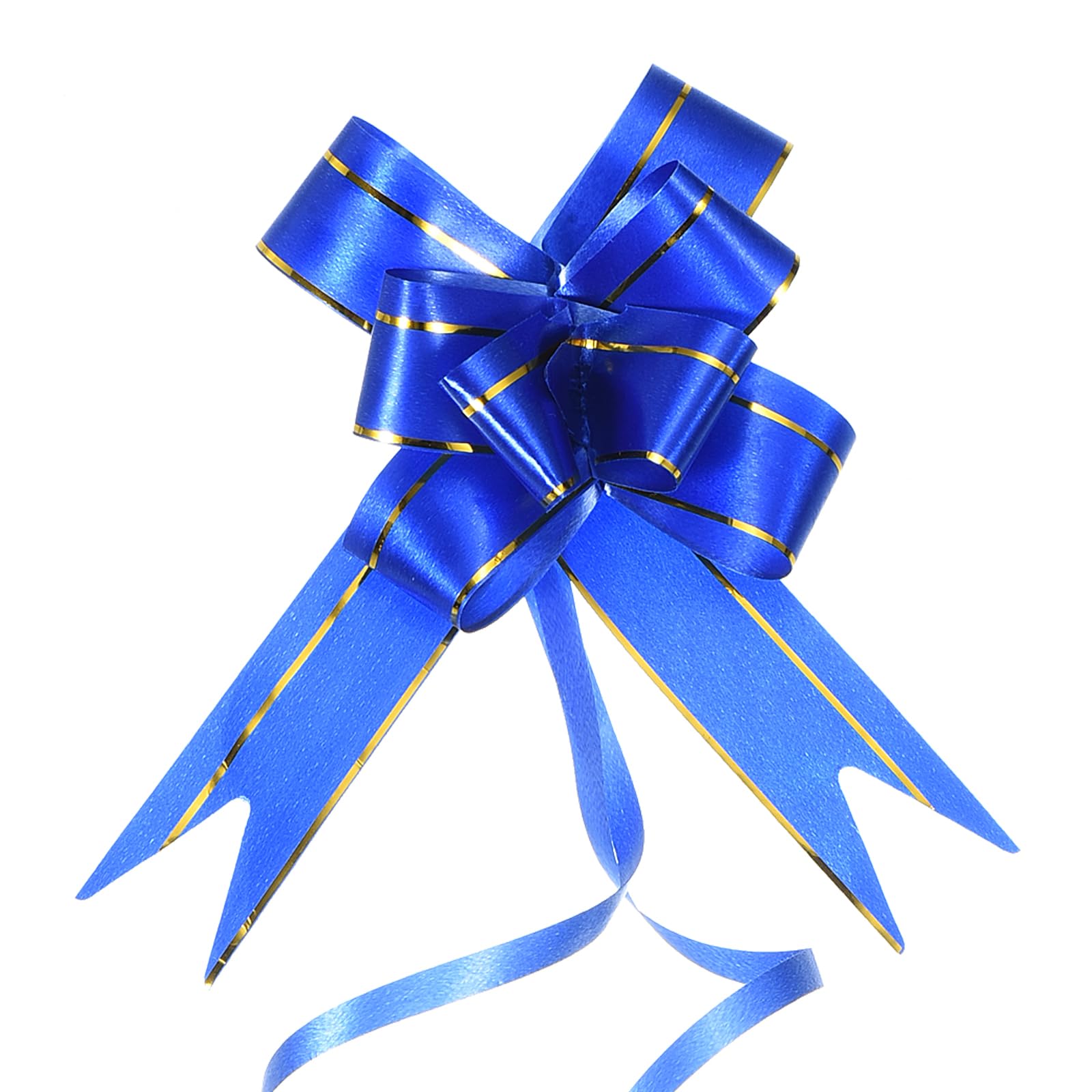 M METERXITY 40 Pack Pull Bows - Gold Thread Style Present Wrap String Bow, (2.8" Dark Blue) - Image 4
