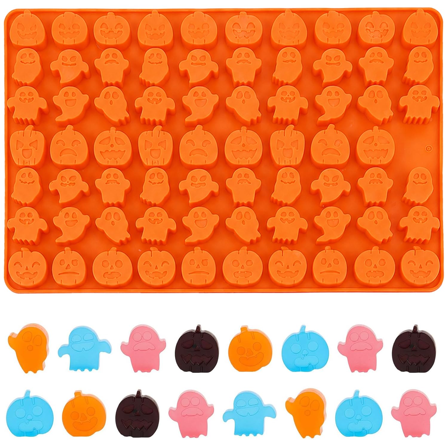 YXHZVON 1 Halloween Pumpkin Silicone Chocolate Mould 60 Cavity Candy Mold