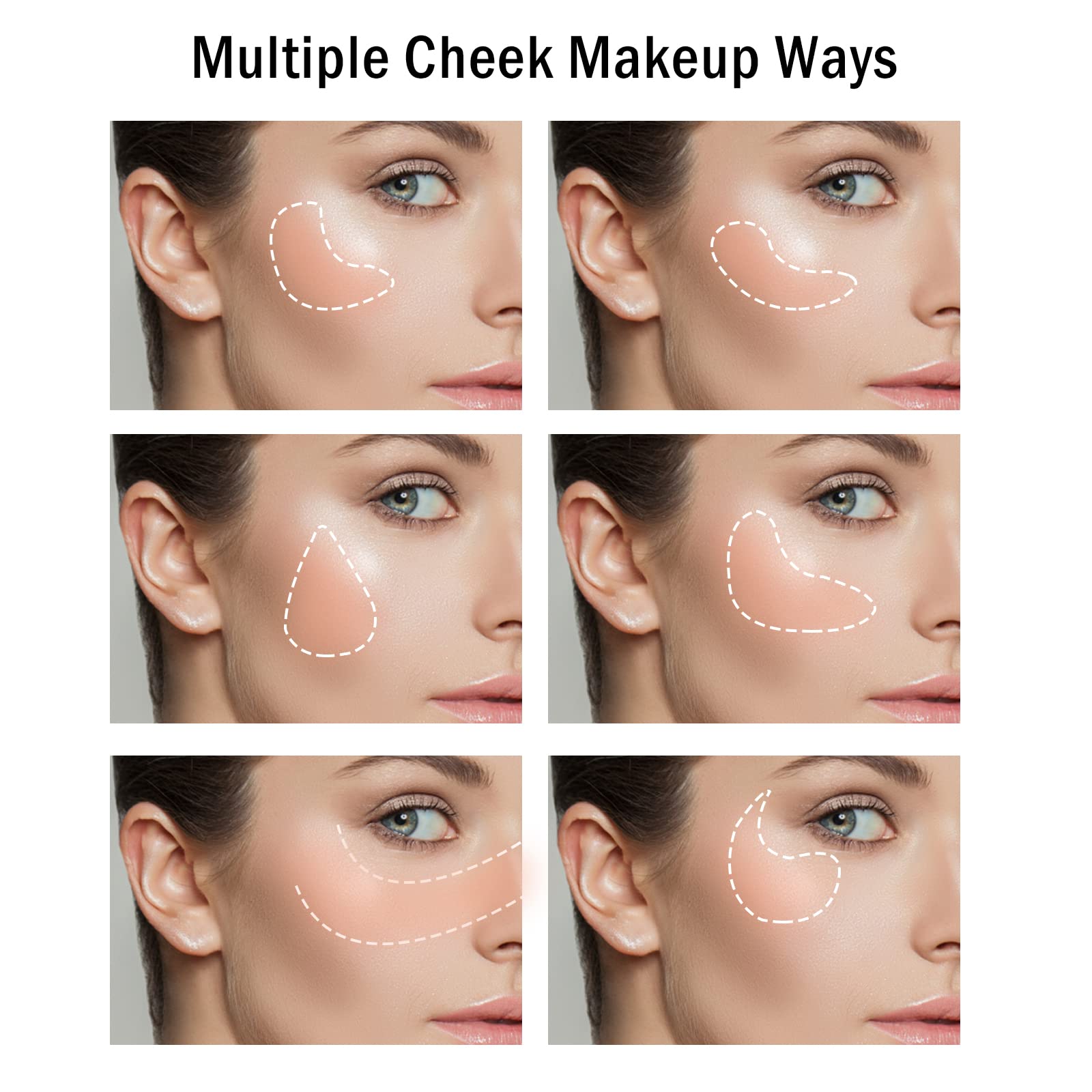 Boobeen Blush poudre libre, Blusher naturel pour les joues, Blush hautement pigmenté, maquillage facile à estomper, à porter tout au long de la journée.