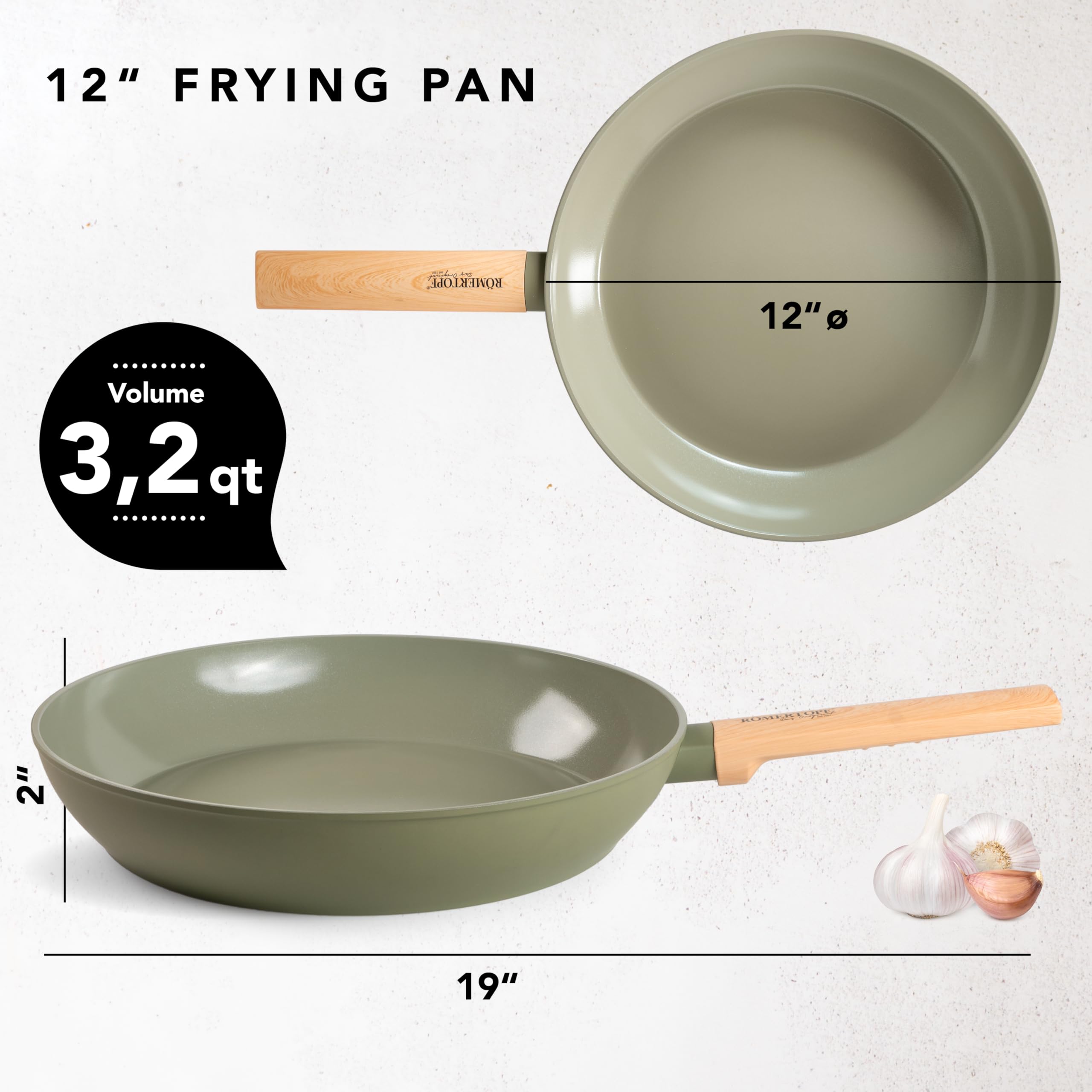 Römertopf Padella Antiaderente 30 cm in Alluminio, Verde