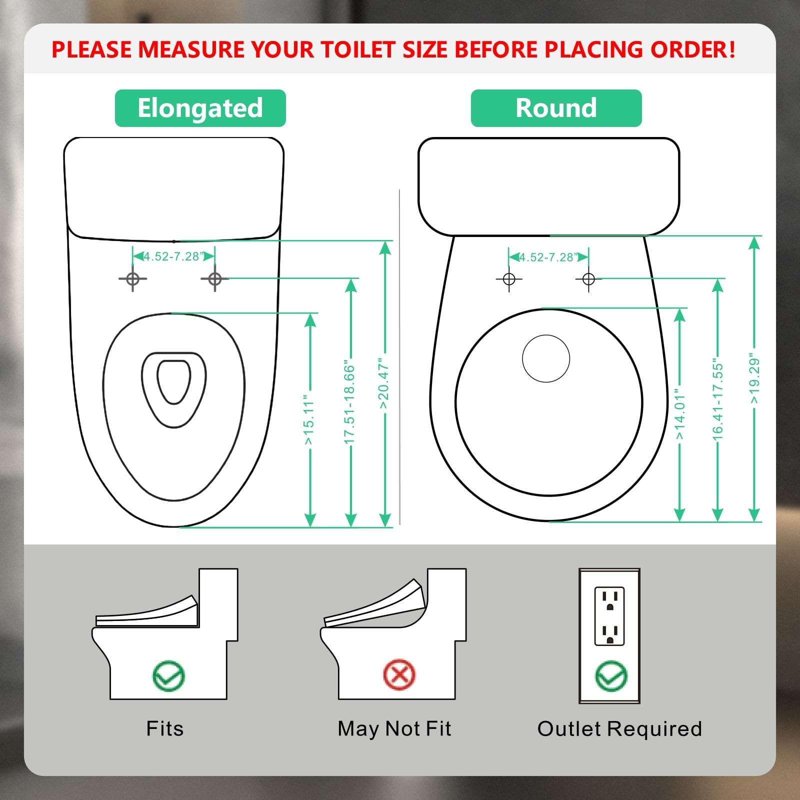 WONDERSKY Elongated Bidet Toilet Seat Smart Heated Toilet Seat with Warm Water and Dryer Soft Close Bidet Seat — view 6