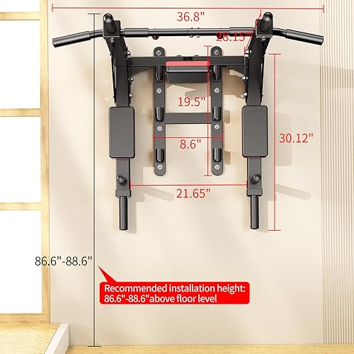 Miniatura 2 de XGSW - Barra de dominadas multifuncional para montar en la pared, barra de dominadas, estación de inmersión para entrenamiento de gimnasio en casa,