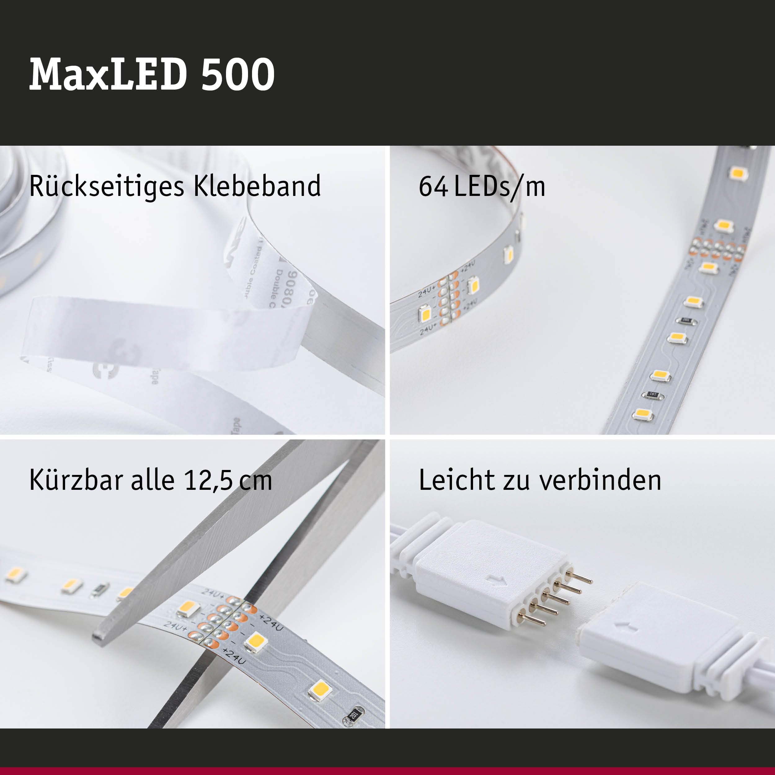 Paulmann MaxLED 500 LED Strip Basisset 5m Warmweiß 17W 550lm/m 2700K 30VA 71230