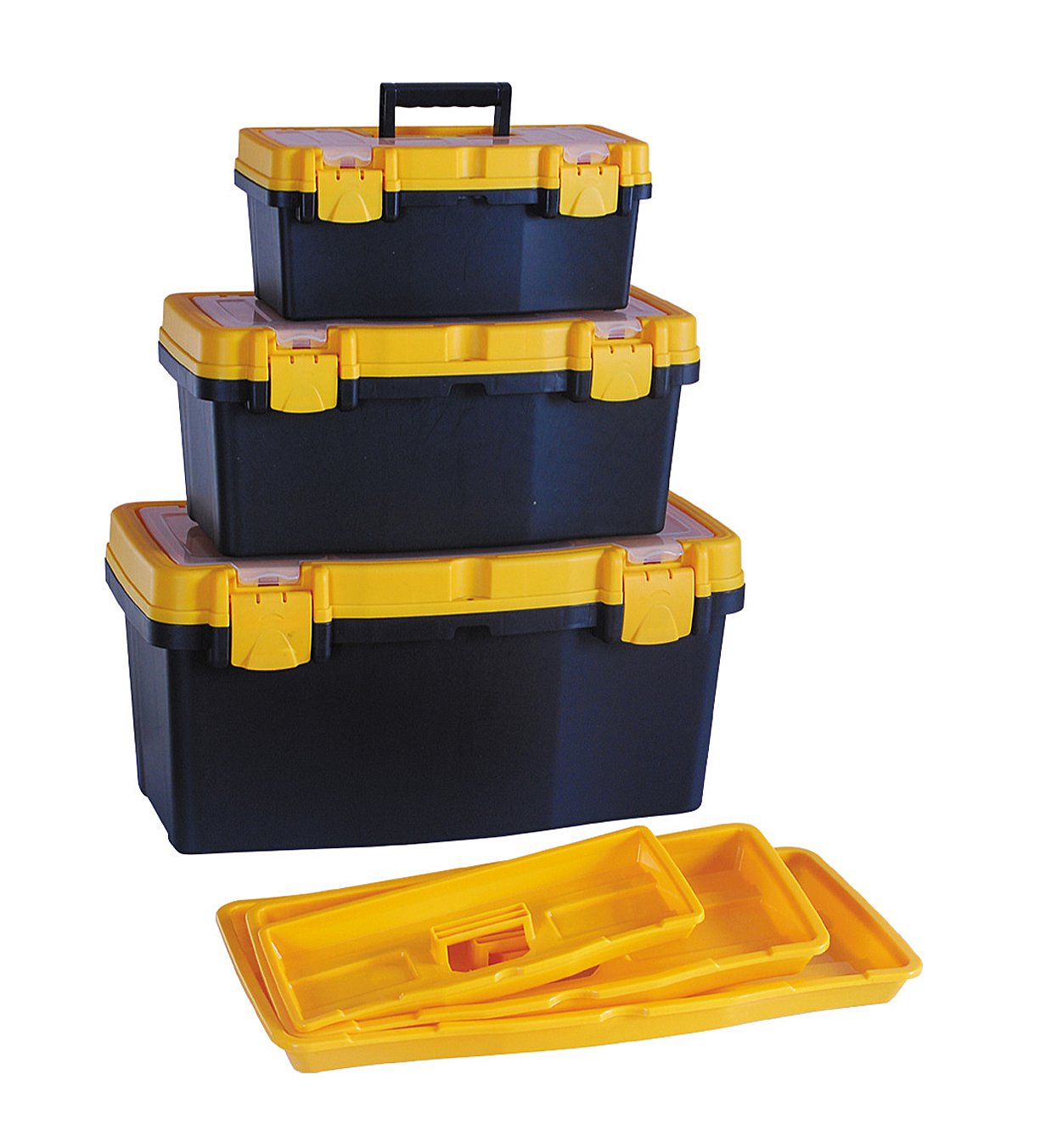 HL3078FGH GFORGE HL3078-Fhg Three Rugged (S, M, L) Tool Boxes In One with Transparent Internal Item Viewing Lid