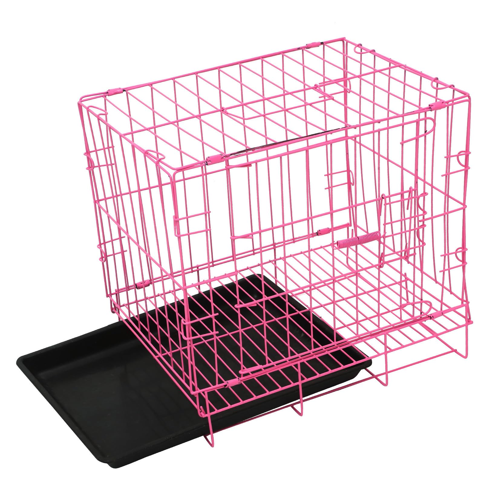 Cage pour chien rose pour maison et intérieur avec système pliable