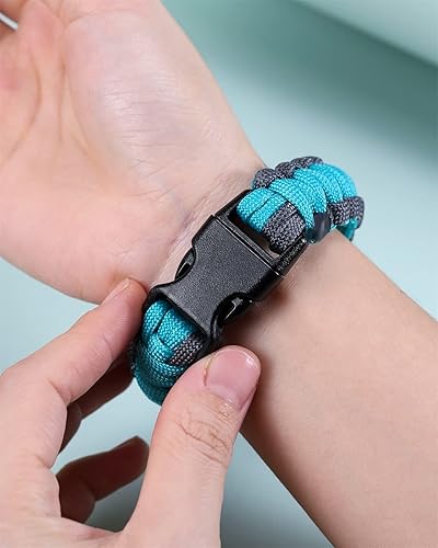 Miniatura 4 de Pulseras de alerta médica para hombres y mujeres, pulsera de emergencia médica de acero inoxidable, hecha a mano, cuerda de paracaídas trenzada,