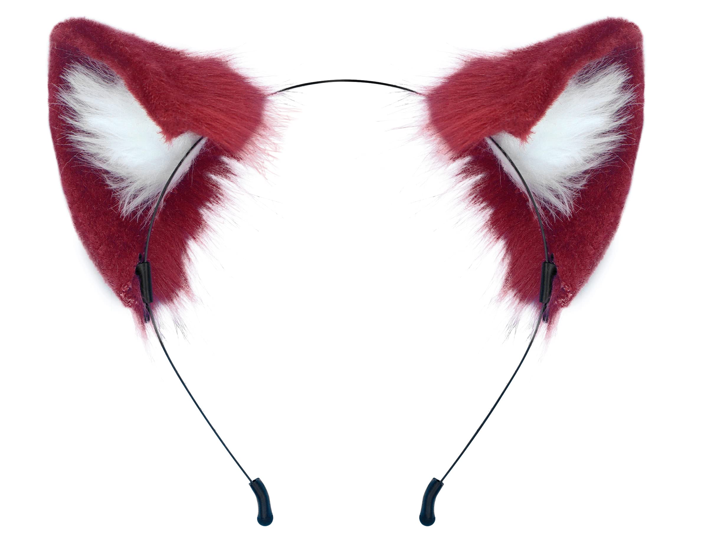 QinRuan Cat Fox Faux Fur Ears Headband Cute Halloween Fancy Dress Cosplay Handmade Animal Furry Ears Hair Hoop
