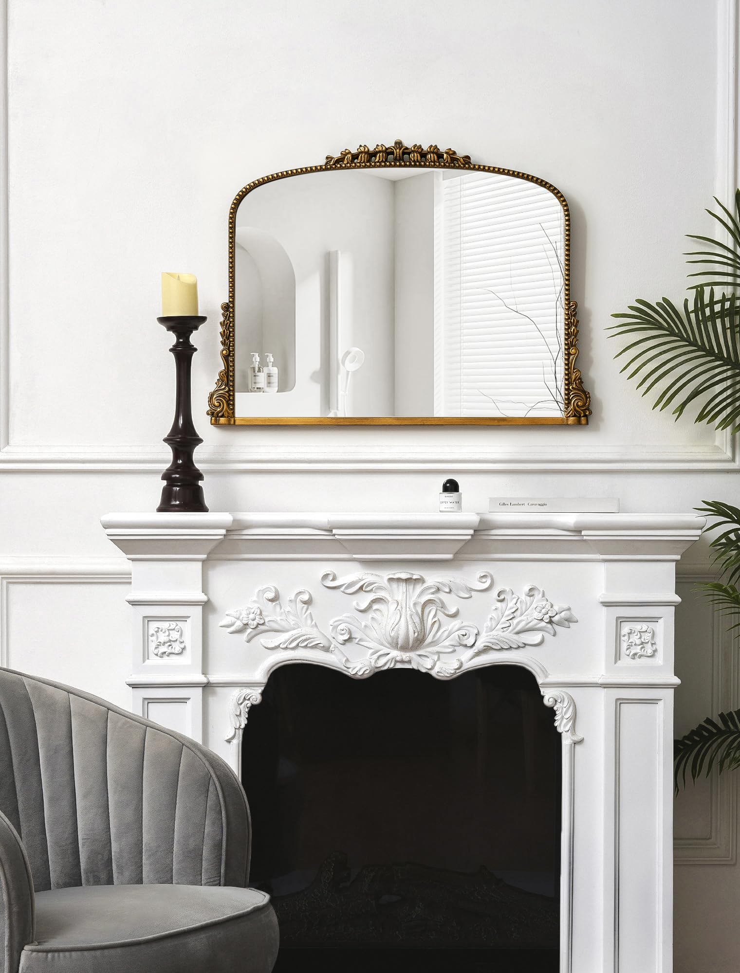 Amazon.com: SHYFOY Antique Dark-Gold Mirrors for Wall Decor