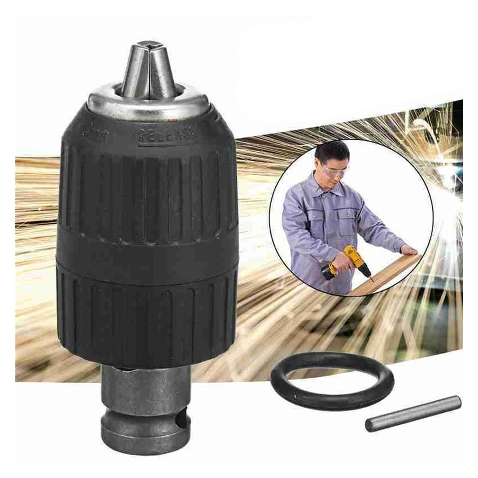 1/2 tuleja adaptera klucza elektrycznego mały młot pneumatyczny półka do obróbki drewna adapter klucza elektrycznego uchwyt wiertarski elektryczny (Color : 02)