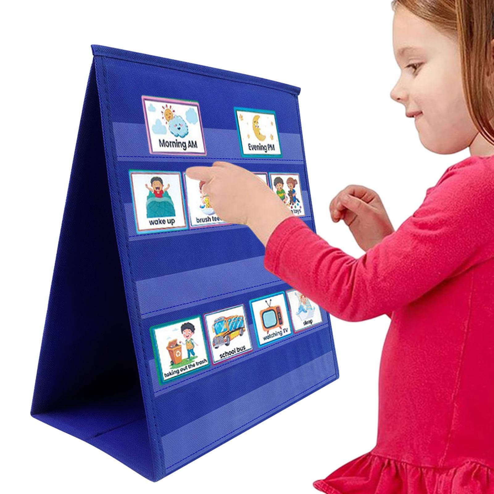 Rianpesn Pocket Chart Stand For Classroom | Double Sided Tabletop Pocket Charts - Portable Stand Desktop Pocket Chart for Class Demonstrations, Teacher Must Haves for Homeschooling