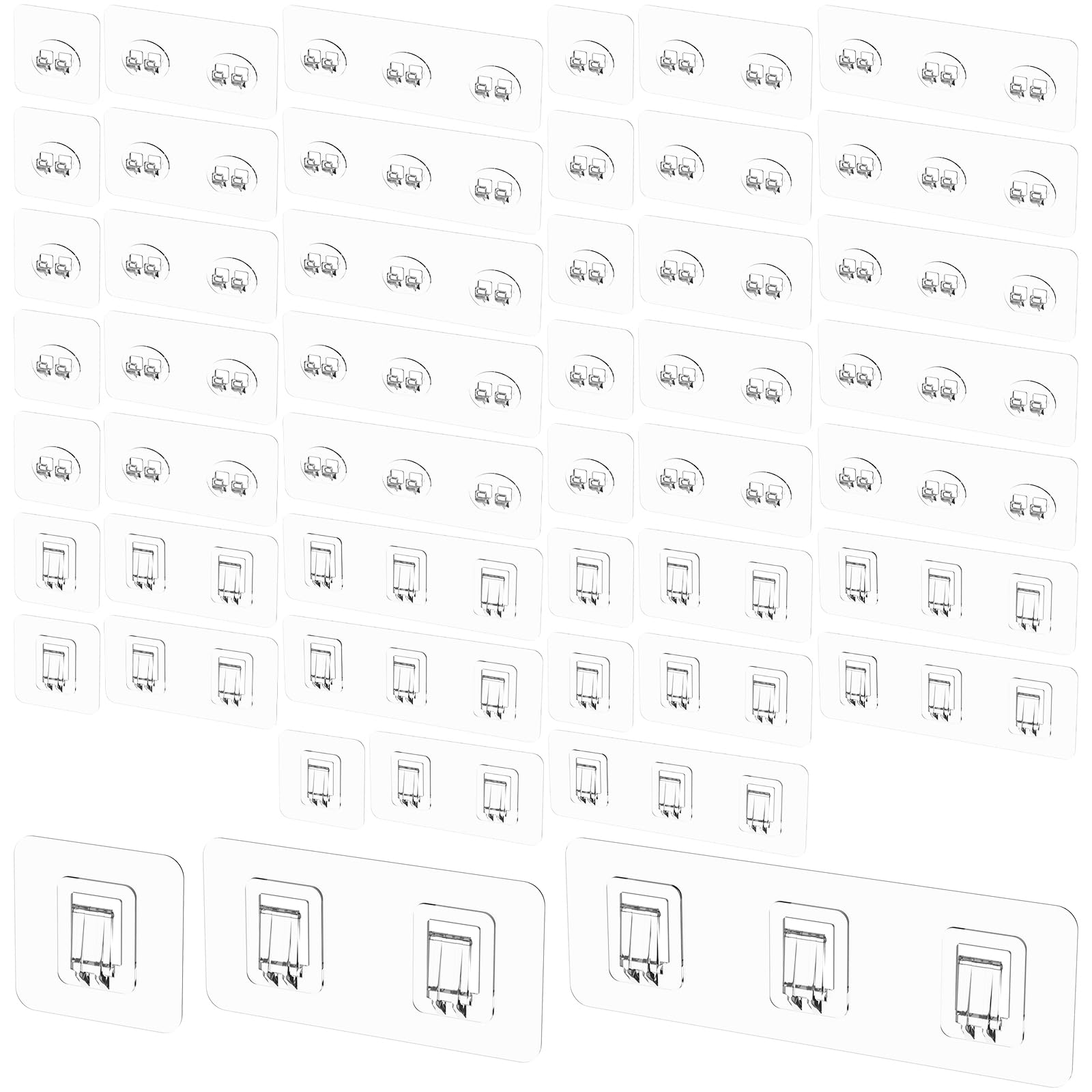 MABCIRY 48 PCS Shower Caddy Adhesive Hook Transparent Waterproof Shower Shelf Sticker Hook No Drilling Wall Flat Adhesive