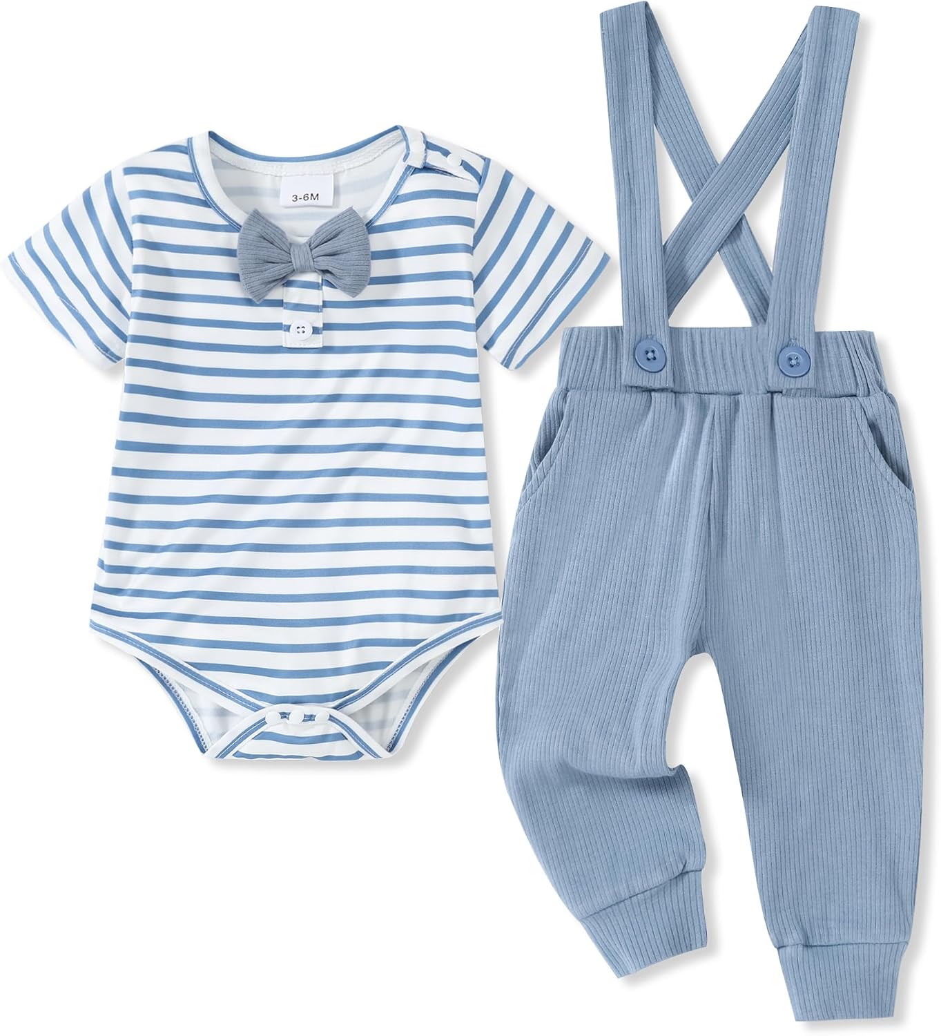 SANMIO Newborn Infant Baby Boy Clothes Summer Short Sleeve Romper and Pants Outfits Set 0 3 6 12 18 Months