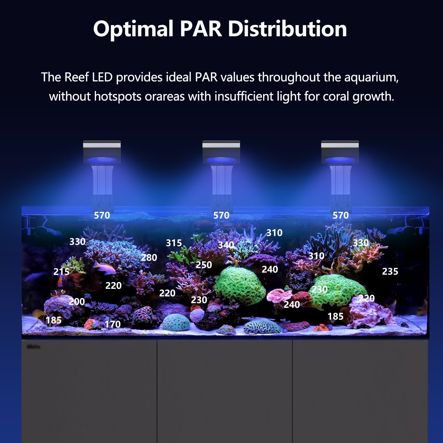 PopBloom RL115 WiFi Rampe LED Aquarium Eau de Mer, Contrôle APP eclairage led aquarium SPS/LPS récif de corail lampe led pour aquarium