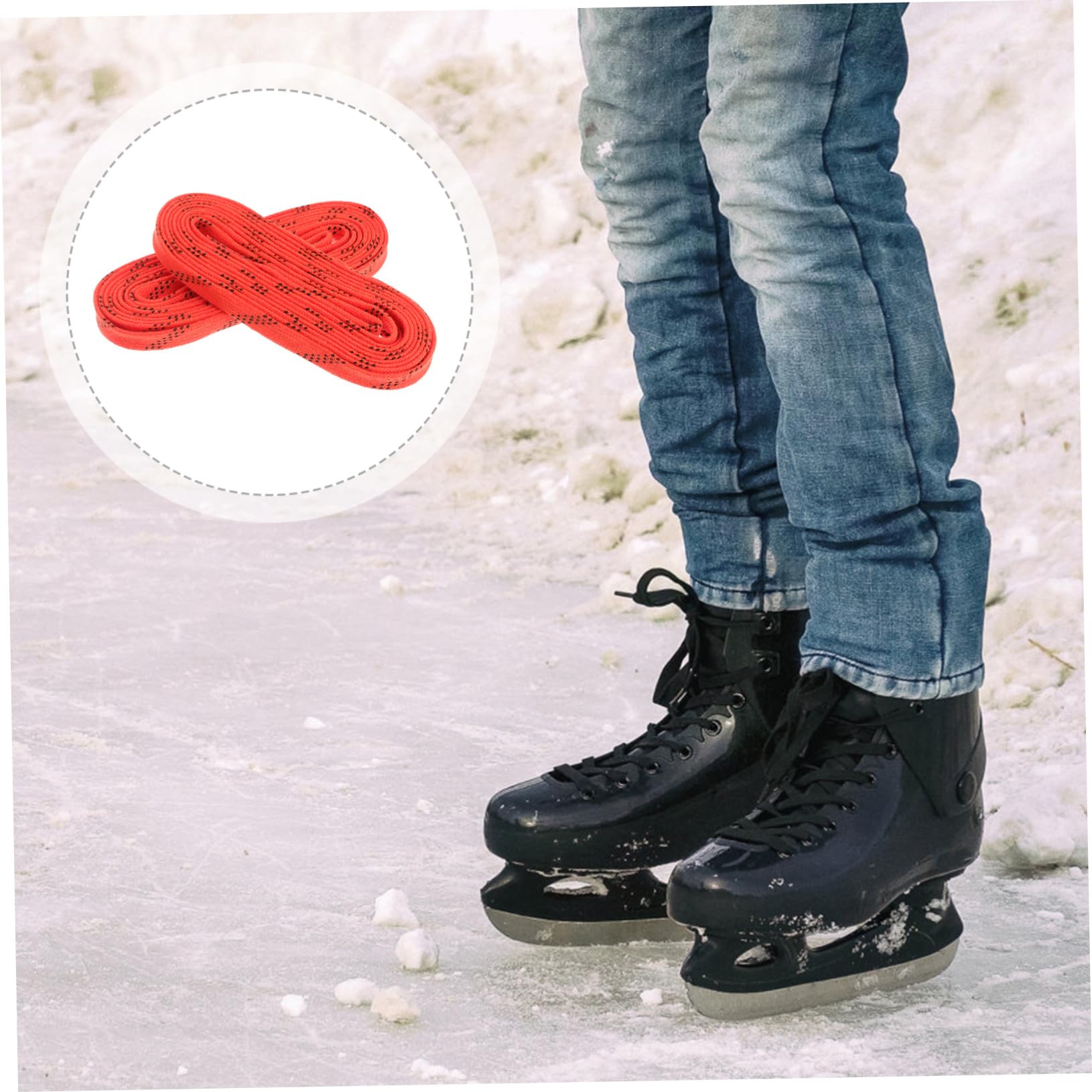 Lacets Patins Hockey Glace Résistants La Rupture 96 Pouces Orange Cirés Pour Hockey Sur Glace Et Ski