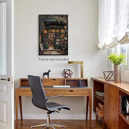 Miniatura 3 de Haitunone Póster de la Academia Oscura Librería Moody Librería Arte de Pared Arte de Pared Vintage Antiguo Pinturas de Lectura Sala de Estar