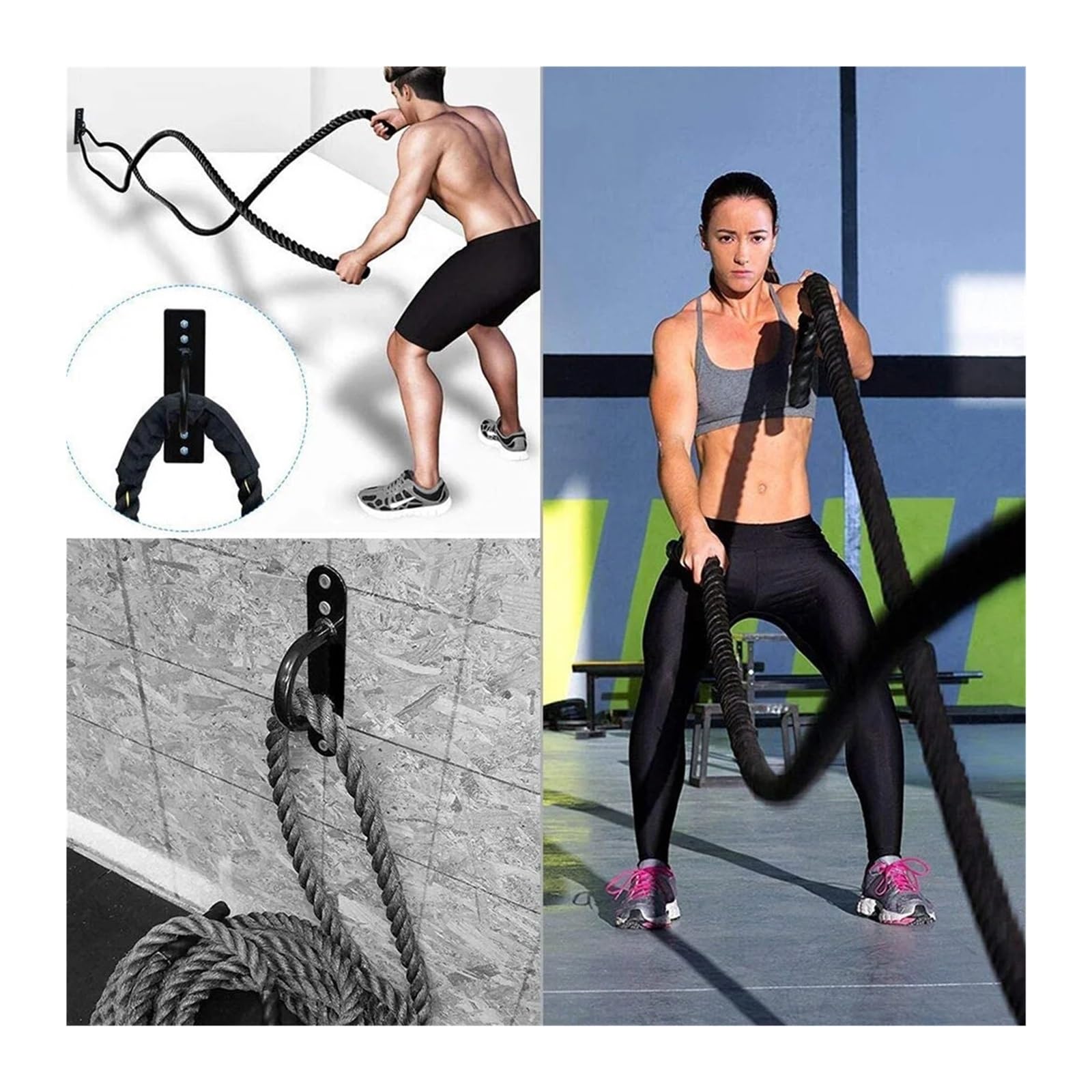 soporte hamaca Kit de anclaje cuerda batalla acero inoxidable, gancho montaje en techo y pared for entrenamiento físico, Yoga, columpio, soporte colgante for hamaca para Columpio, Toldos y Yoga